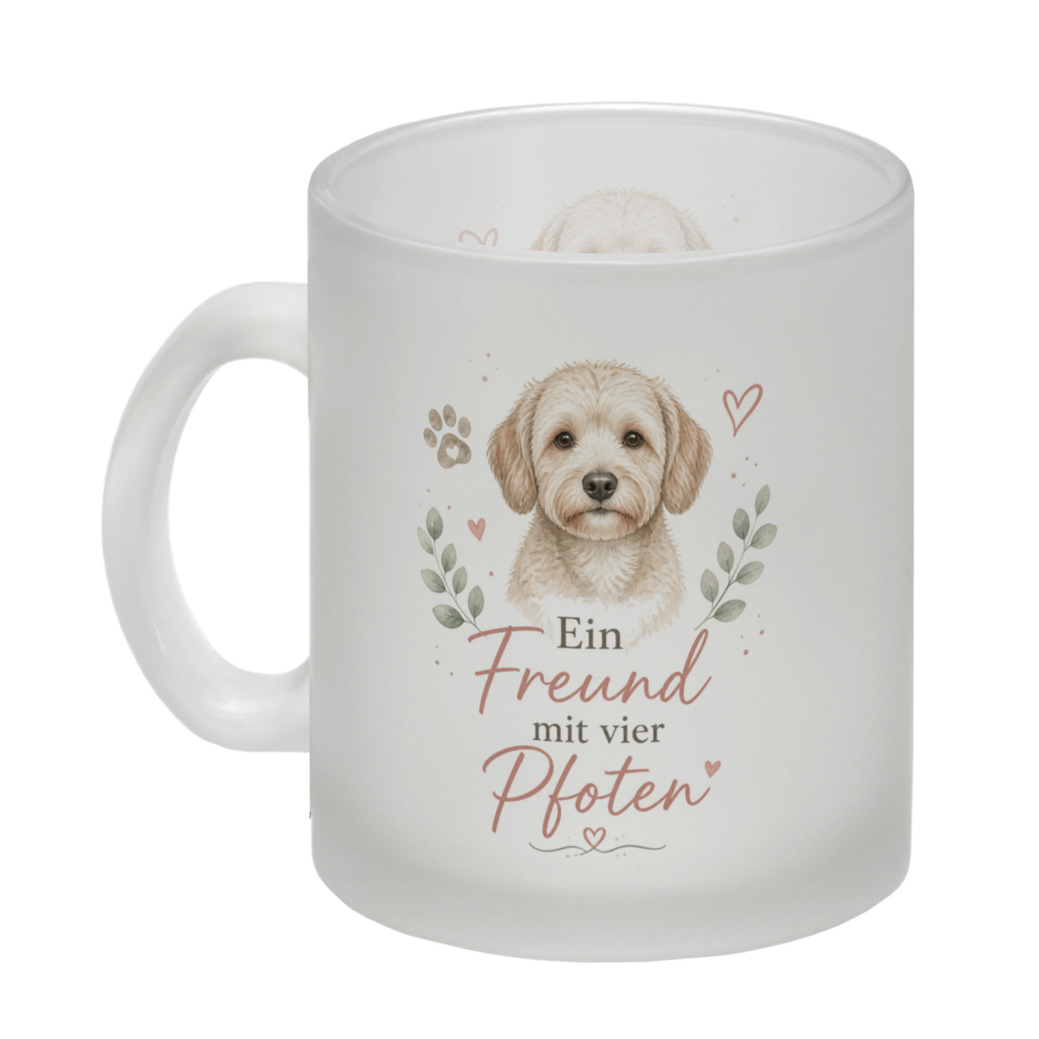 Glas Tasse Ein Freund mit vier Pfoten - Trinkglas mit Hundemotiv – Ansicht 2
