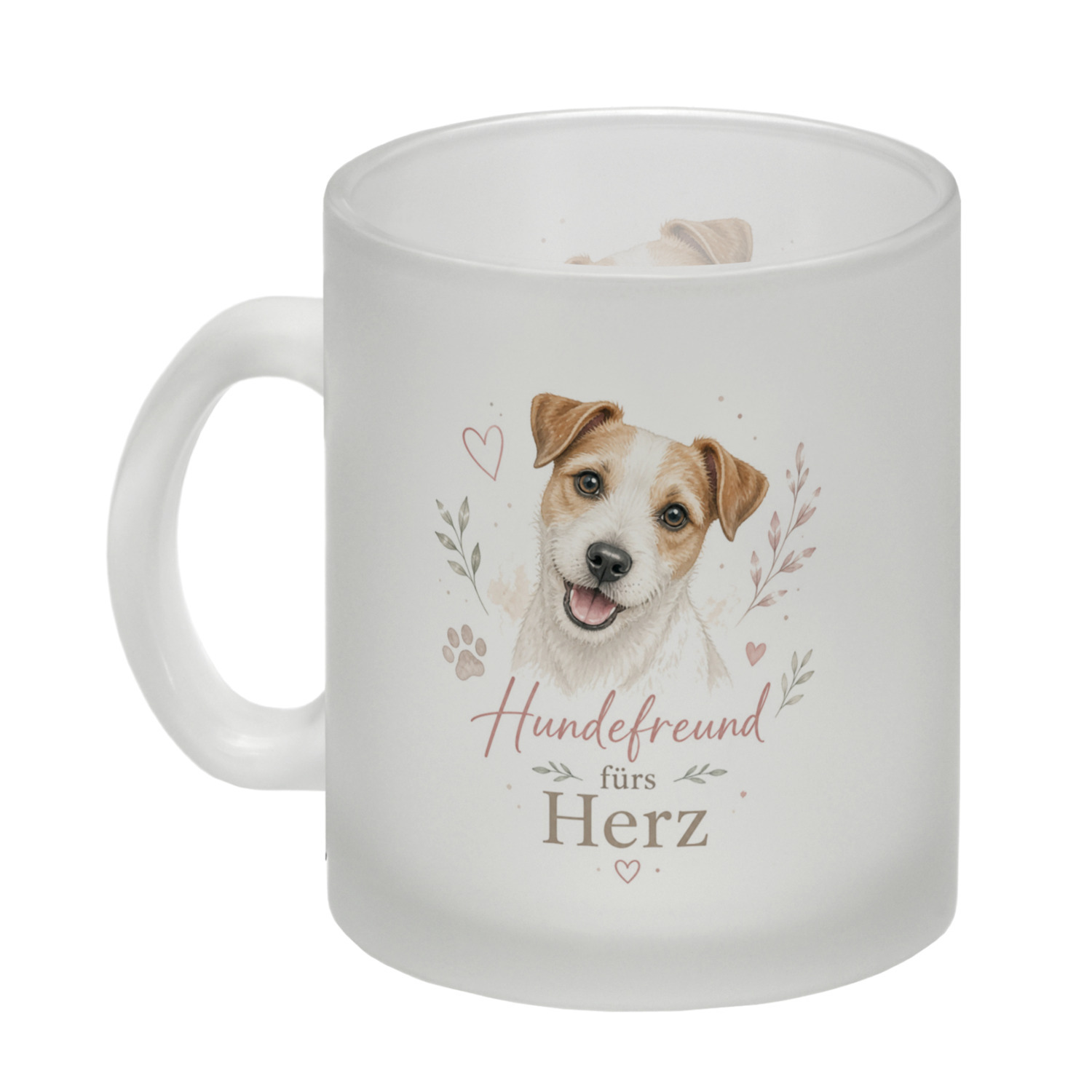 Glas Tasse Hundefreund fürs Herz - zartes Hundemotiv mit Herz – Ansicht 2