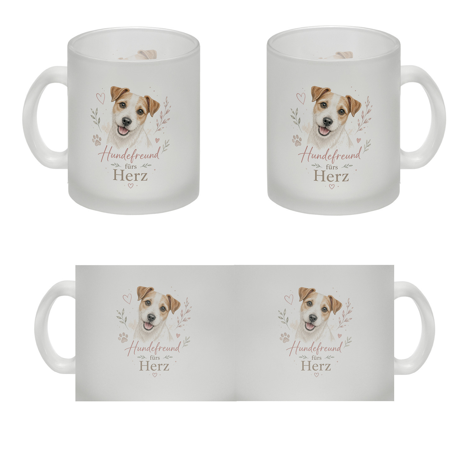 Glas Tasse Hundefreund fürs Herz - zartes Hundemotiv mit Herz – Ansicht 4