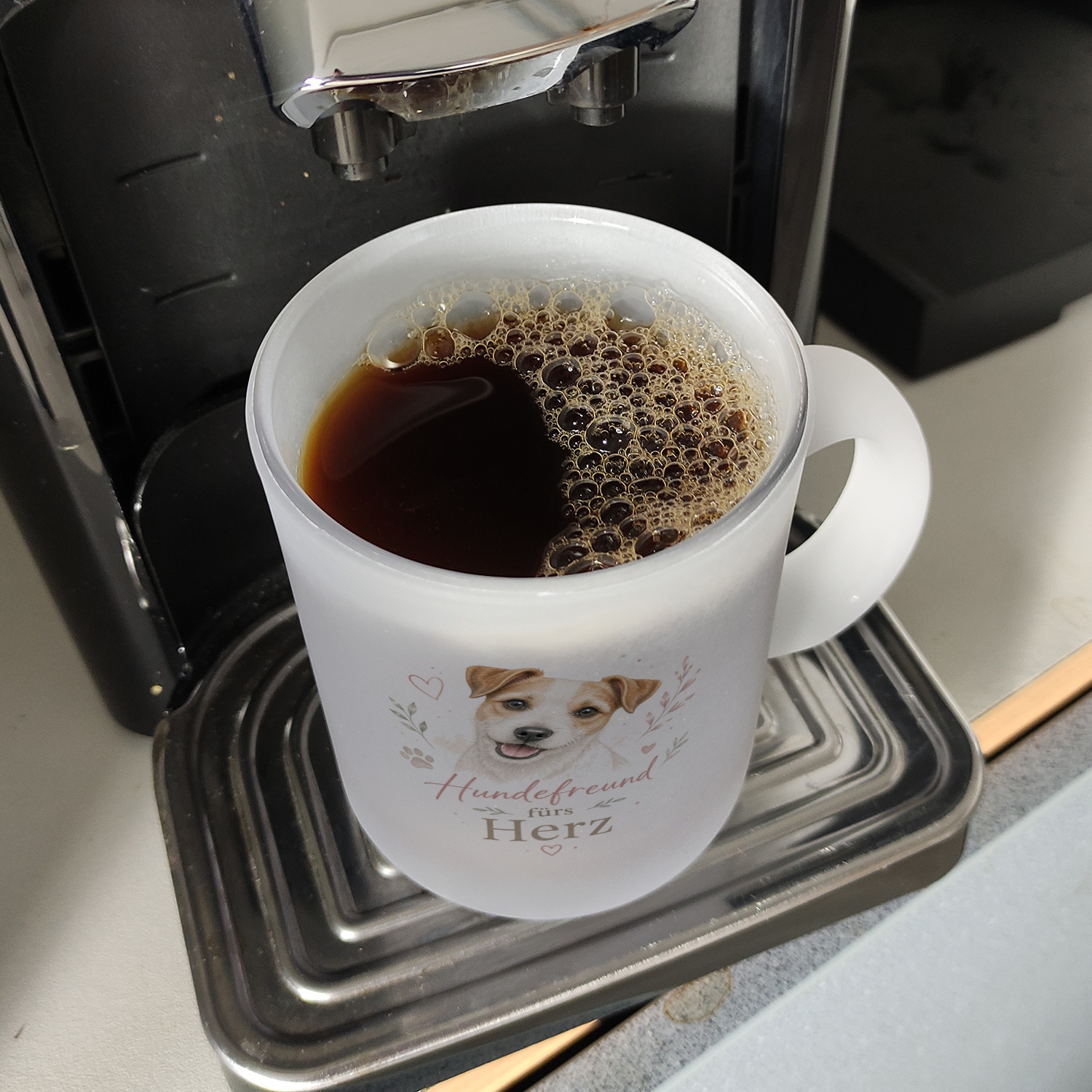 Glas Tasse Hundefreund fürs Herz - zartes Hundemotiv mit Herz – Ansicht 7