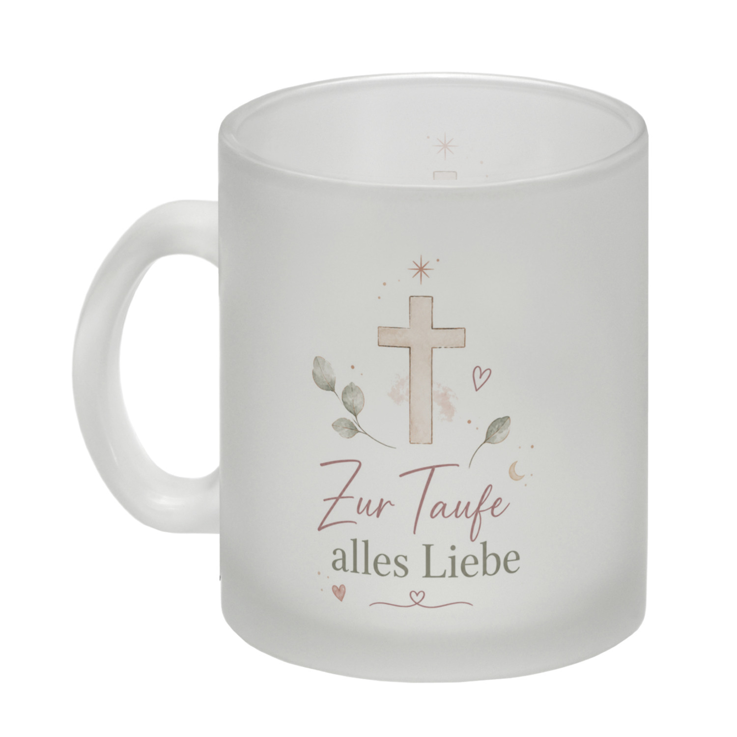 Glas Tasse Zur Taufe alles Liebe - Becher zur Tauferinnerung – Ansicht 2