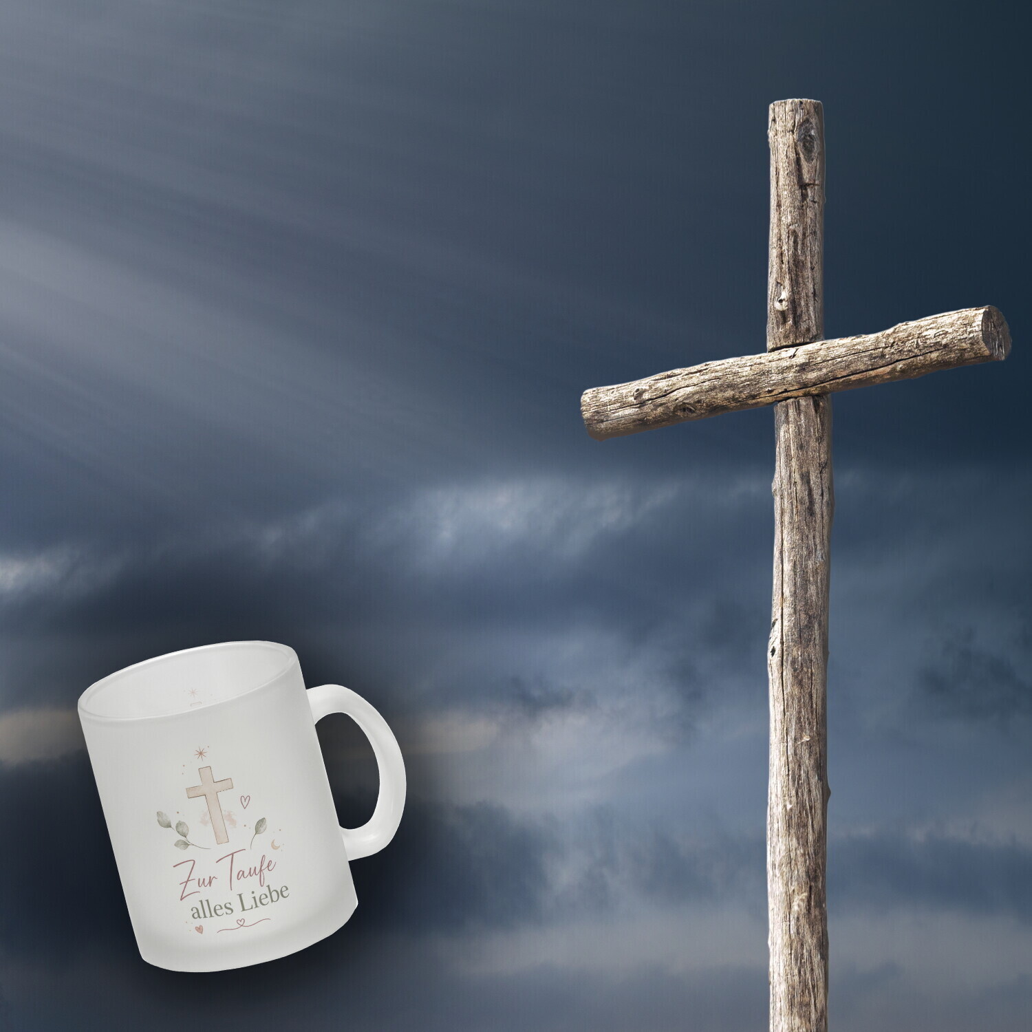 Glas Tasse Zur Taufe alles Liebe - Becher zur Tauferinnerung – Ansicht 3