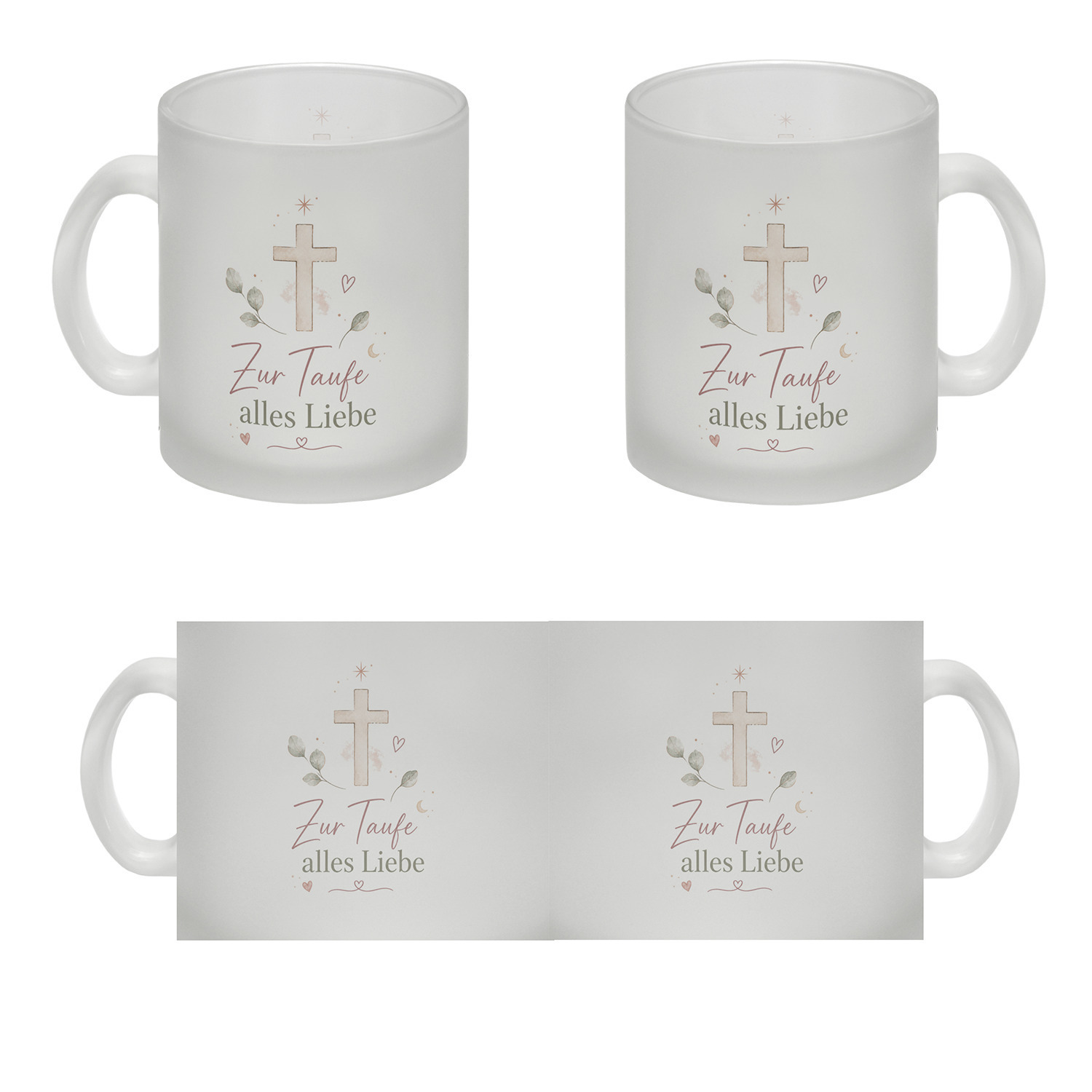 Glas Tasse Zur Taufe alles Liebe - Becher zur Tauferinnerung – Ansicht 4