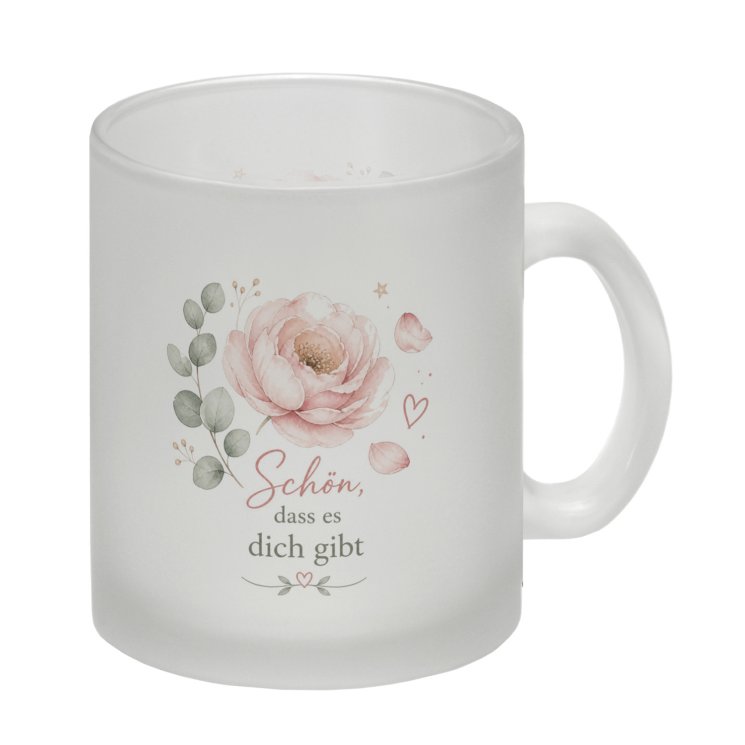 Glas Tasse Schön - Becher mit Herzensbotschaft Trinkglas