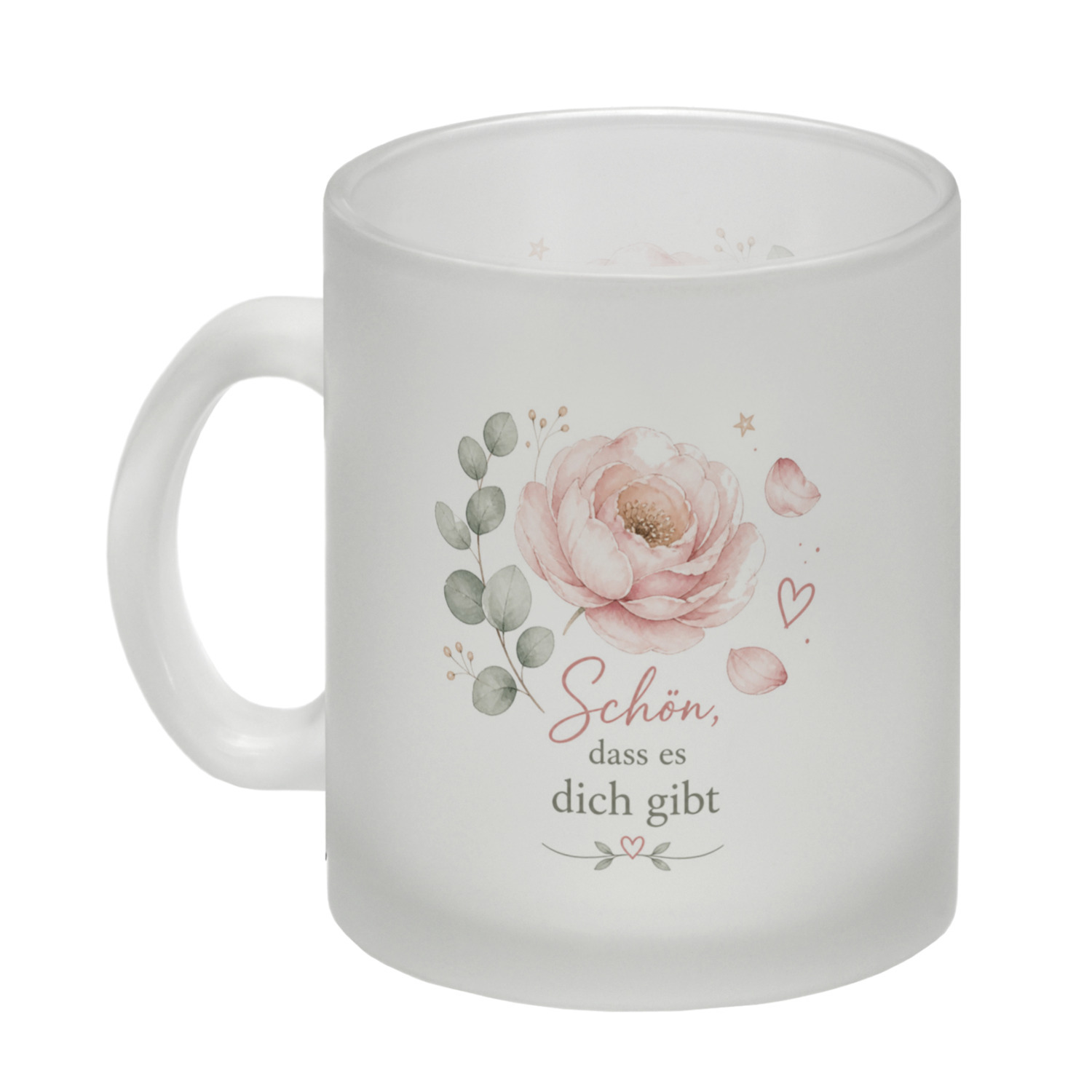 Glas Tasse Schön - Becher mit Herzensbotschaft Trinkglas – Ansicht 2