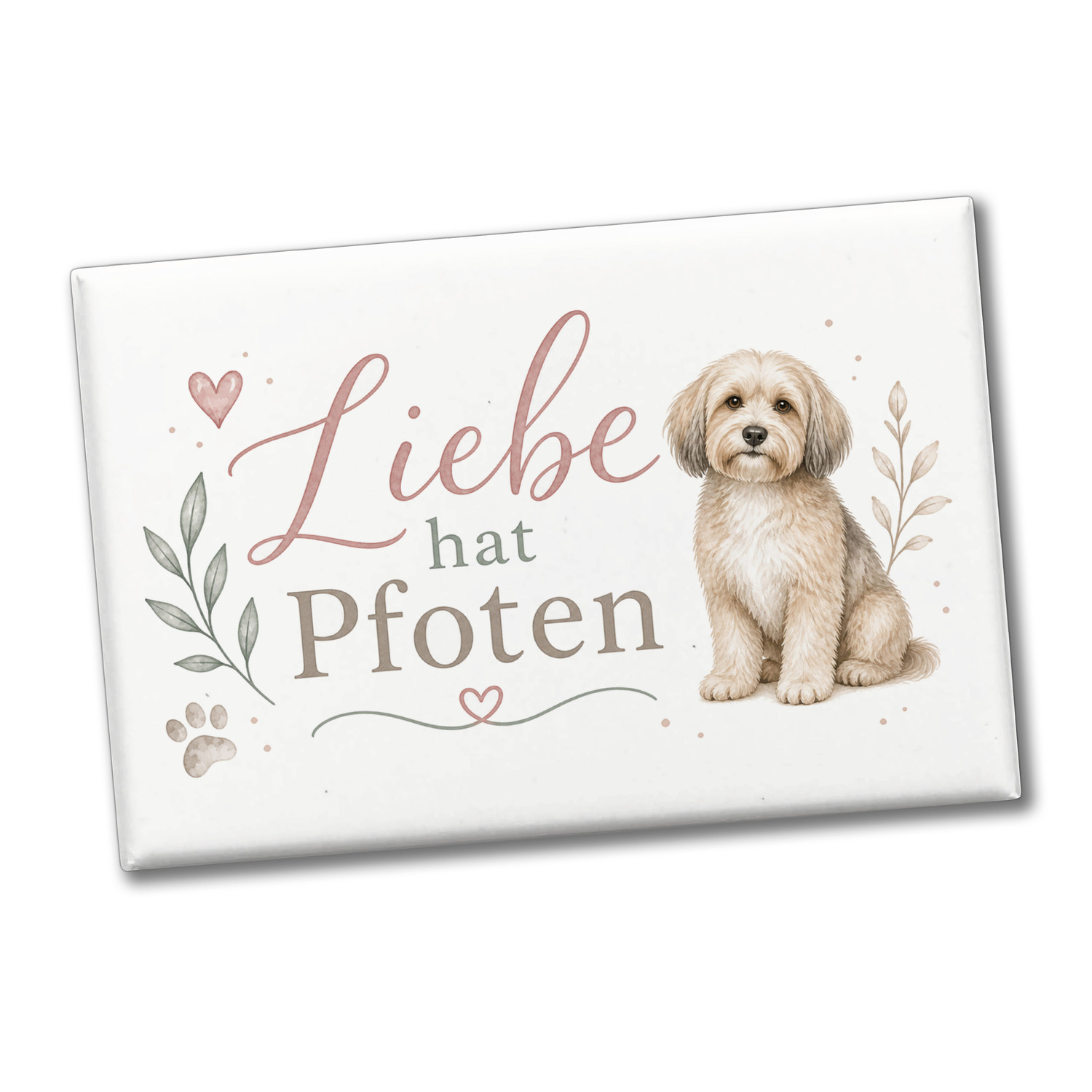 Souvenir Magnet Liebe hat Pfoten - Dekomagnet für Tierliebhaber
