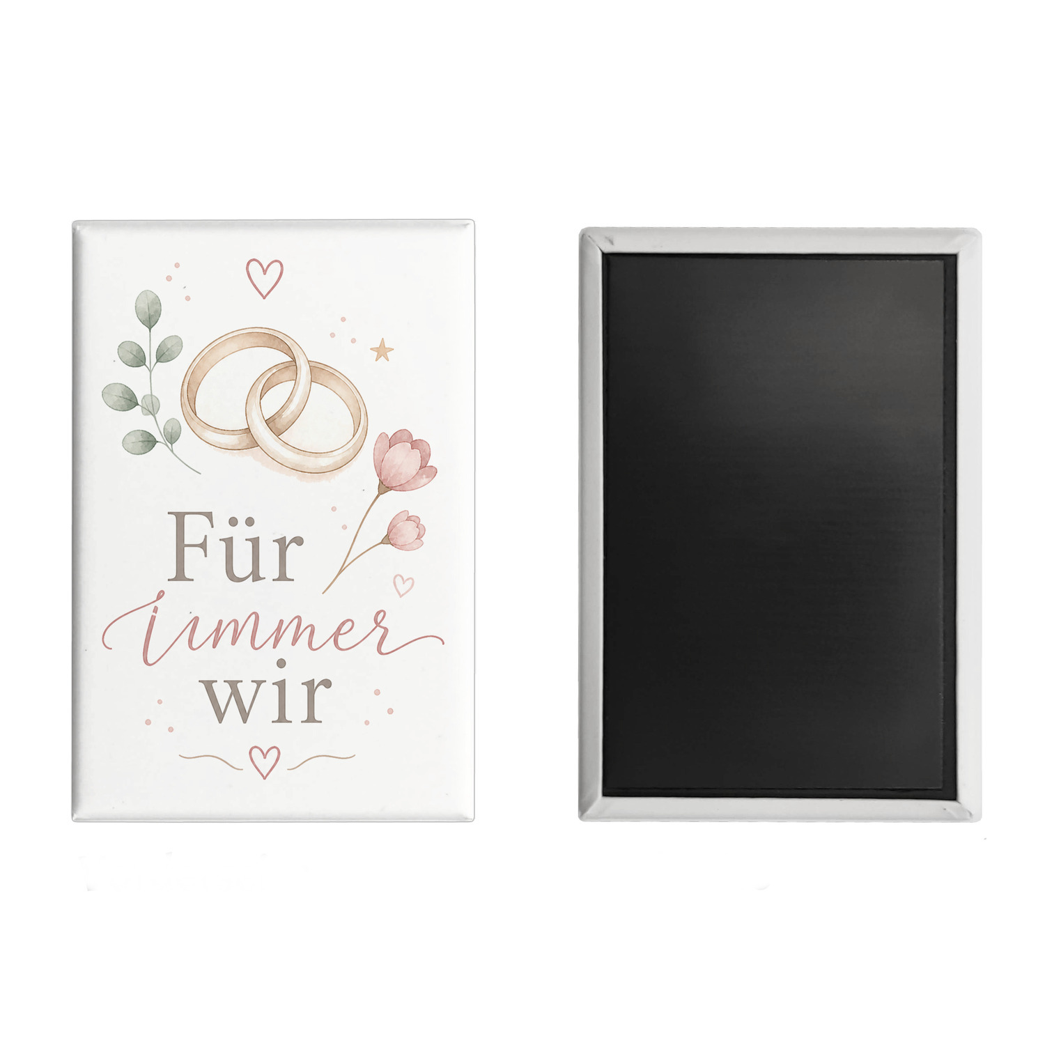 Souvenir Magnet Für immer wir - Trauringen und Herz Dekomagnet – Ansicht 2