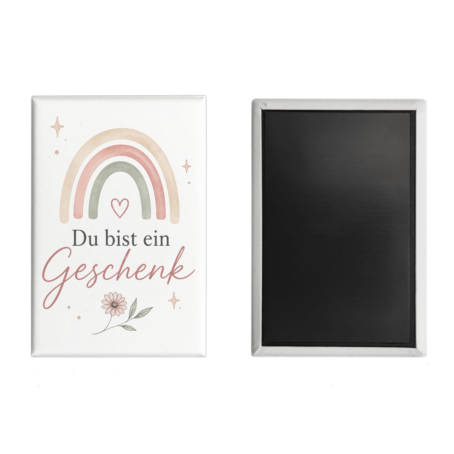 Souvenir Magnet Du bist ein Geschenk - Kühlschrankmagnet mit Herzmotiv – Ansicht 2