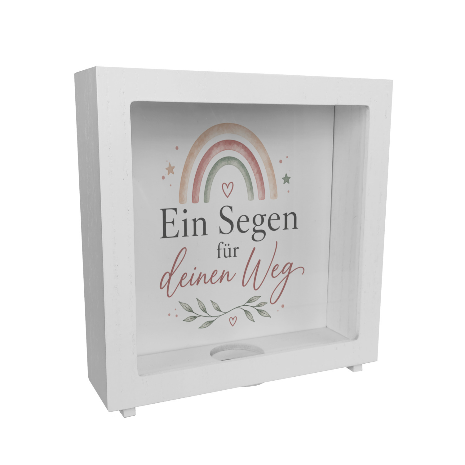Rahmen Spardose Holz Ein Segen für deinen Weg - Regenbogen