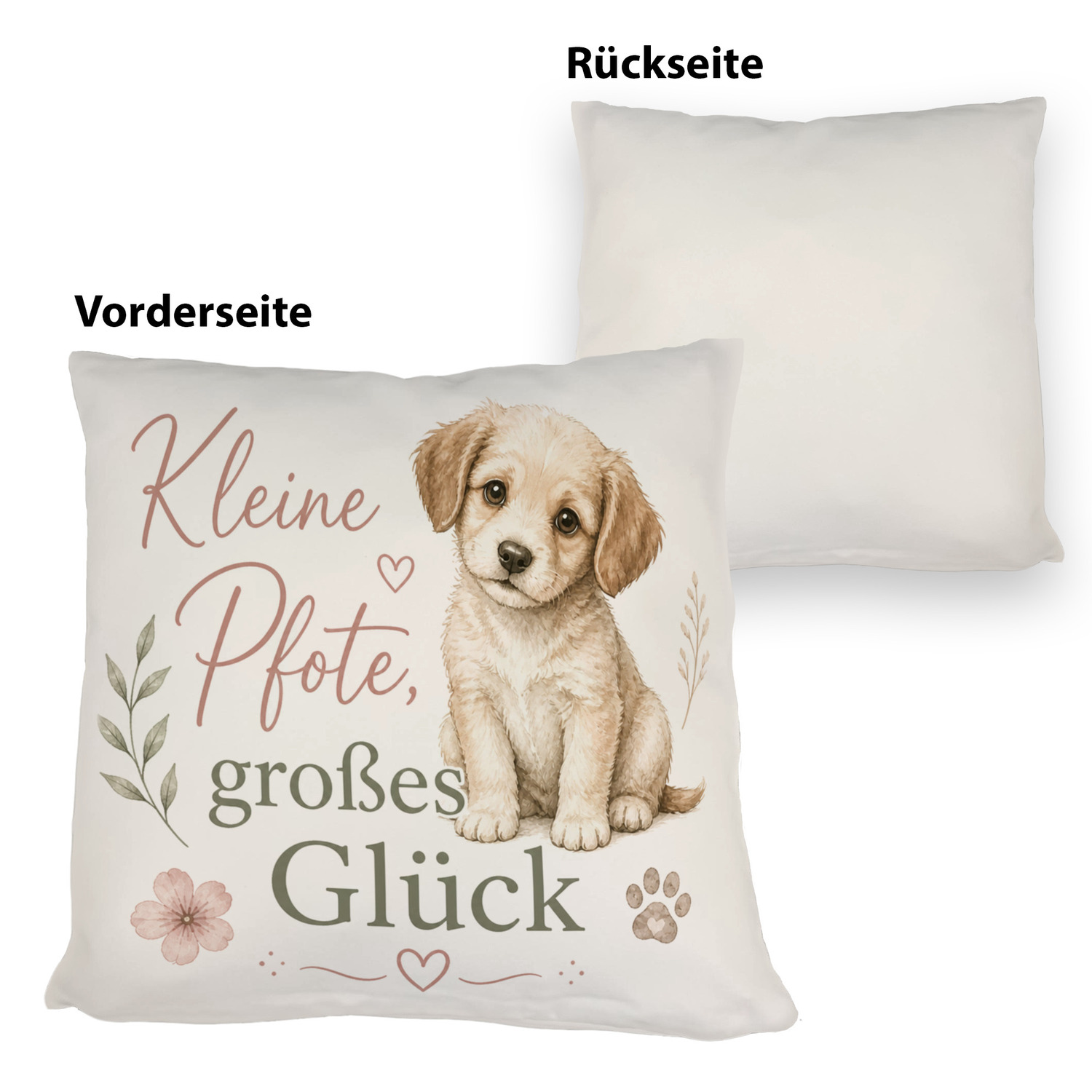 Kissen Kleine Pfote - süssem Hundewelpen Motiv Dekokissen – Ansicht 3
