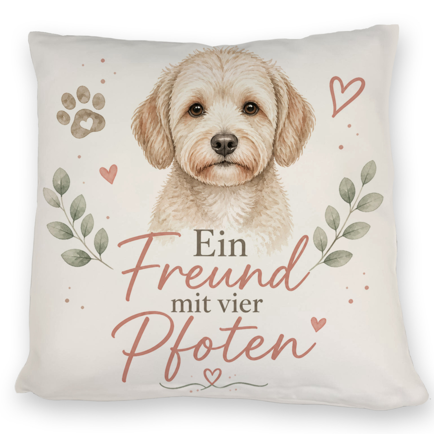 Kissen Ein Freund mit vier Pfoten - Hundefreunde Dekokissen