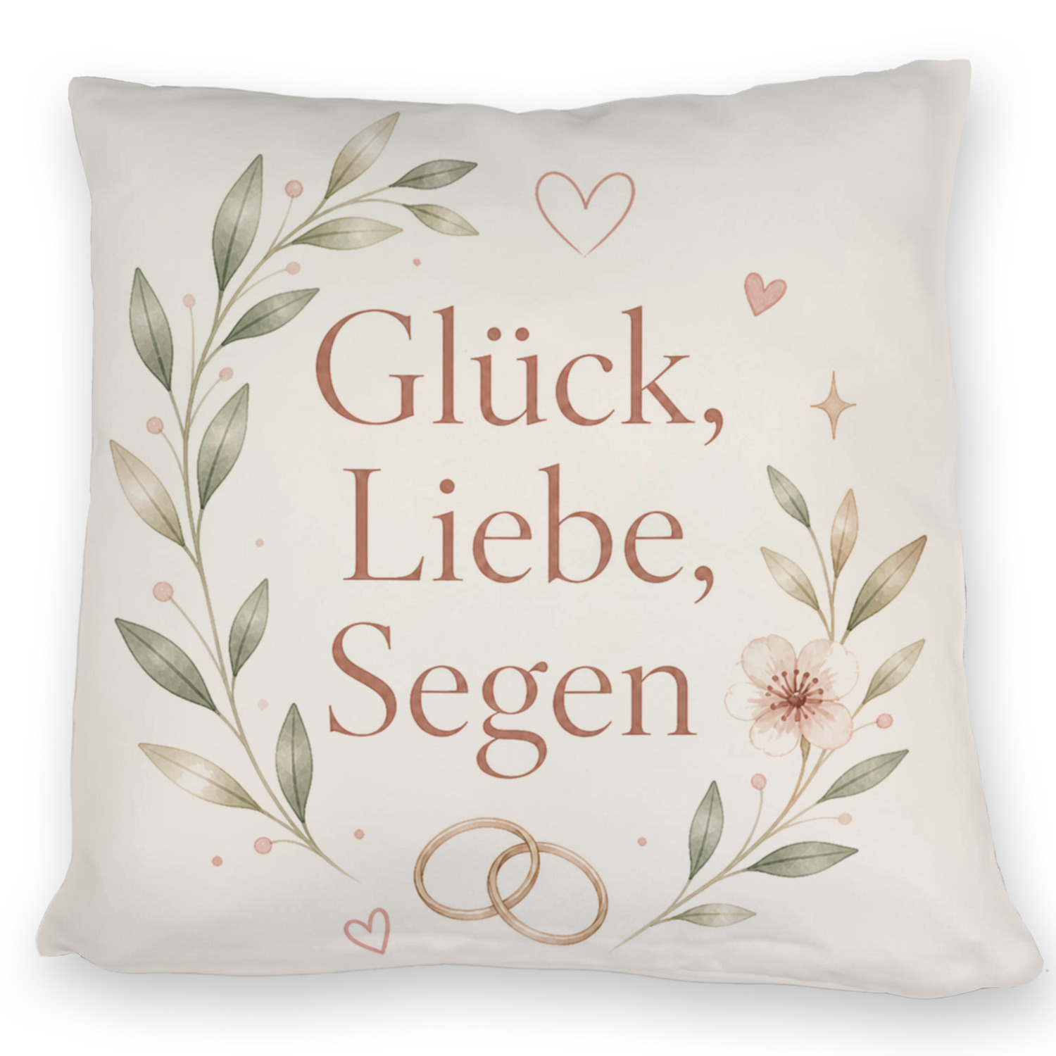 Kissen Glück - Sofakissen mit zartem Blumenmotiv Dekokissen