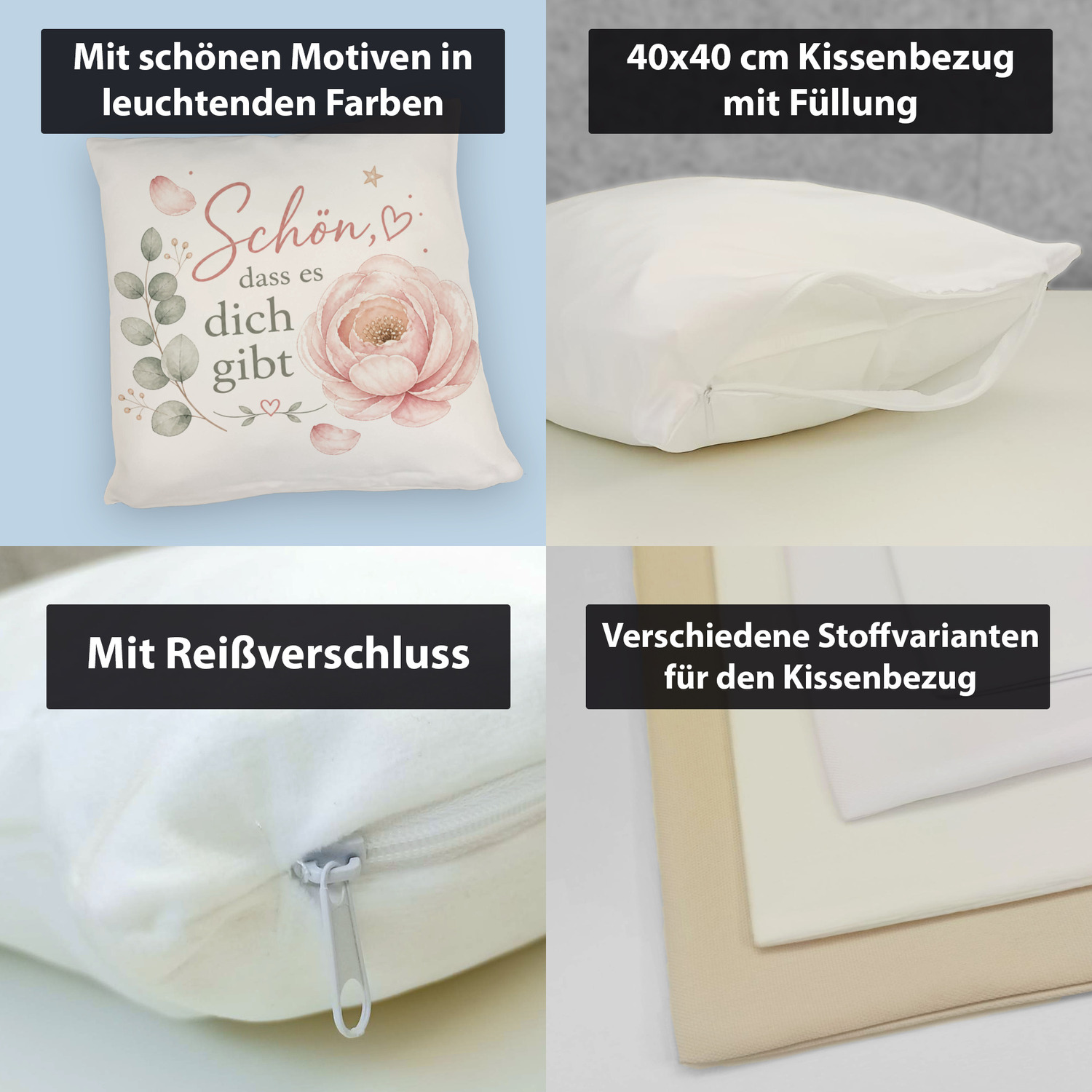 Kissen Schön - Sofakissen mit sanften Pastellfarben Dekokissen – Ansicht 4