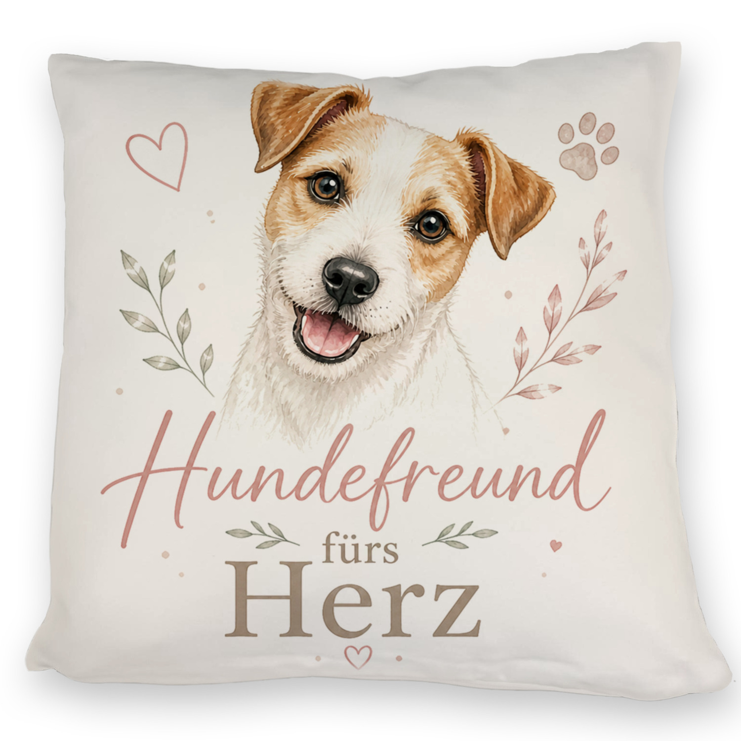 Kissen Hundefreund fürs Herz - sanftes Tiermotiv mit Herzdetail