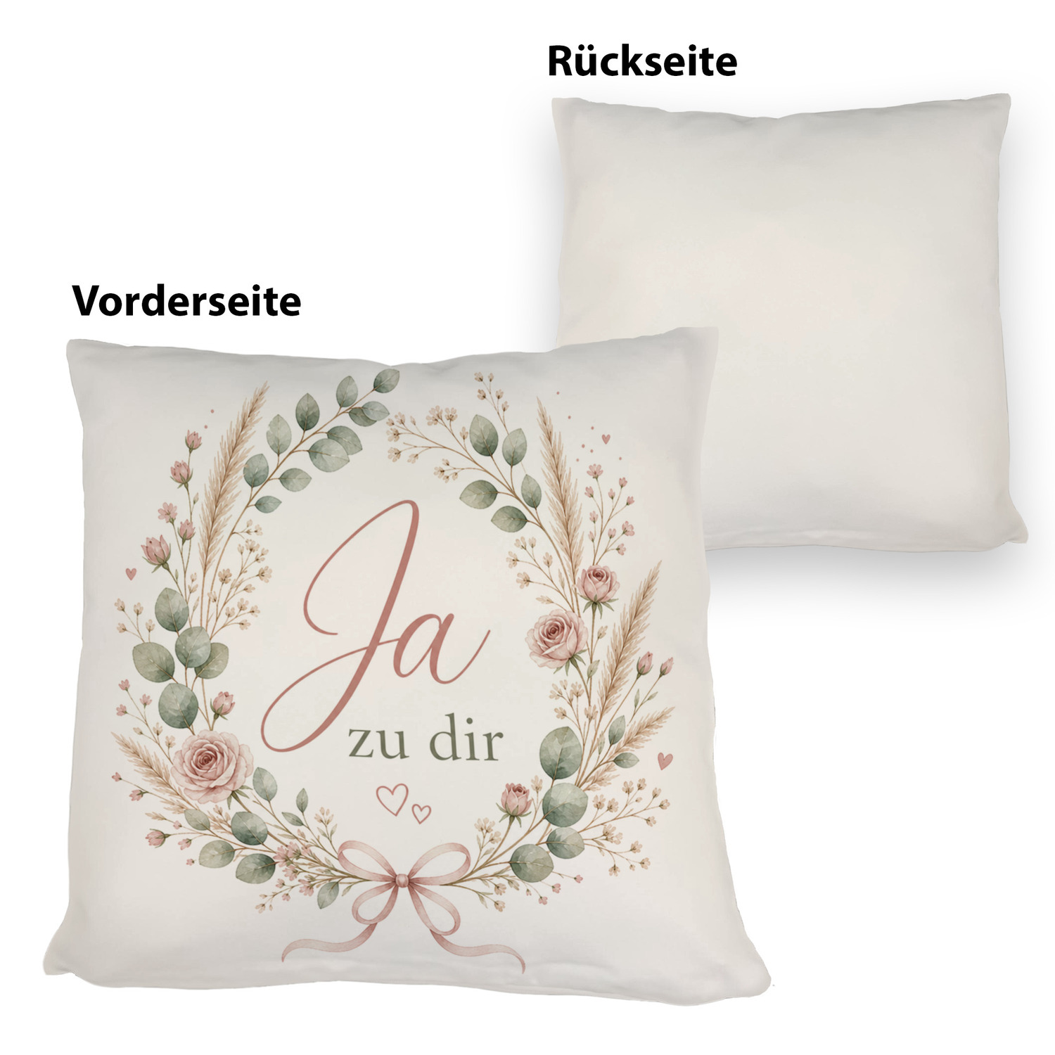 Kissen Ja zu dir - liebevolles Sofakissen im Boho Look – Ansicht 3