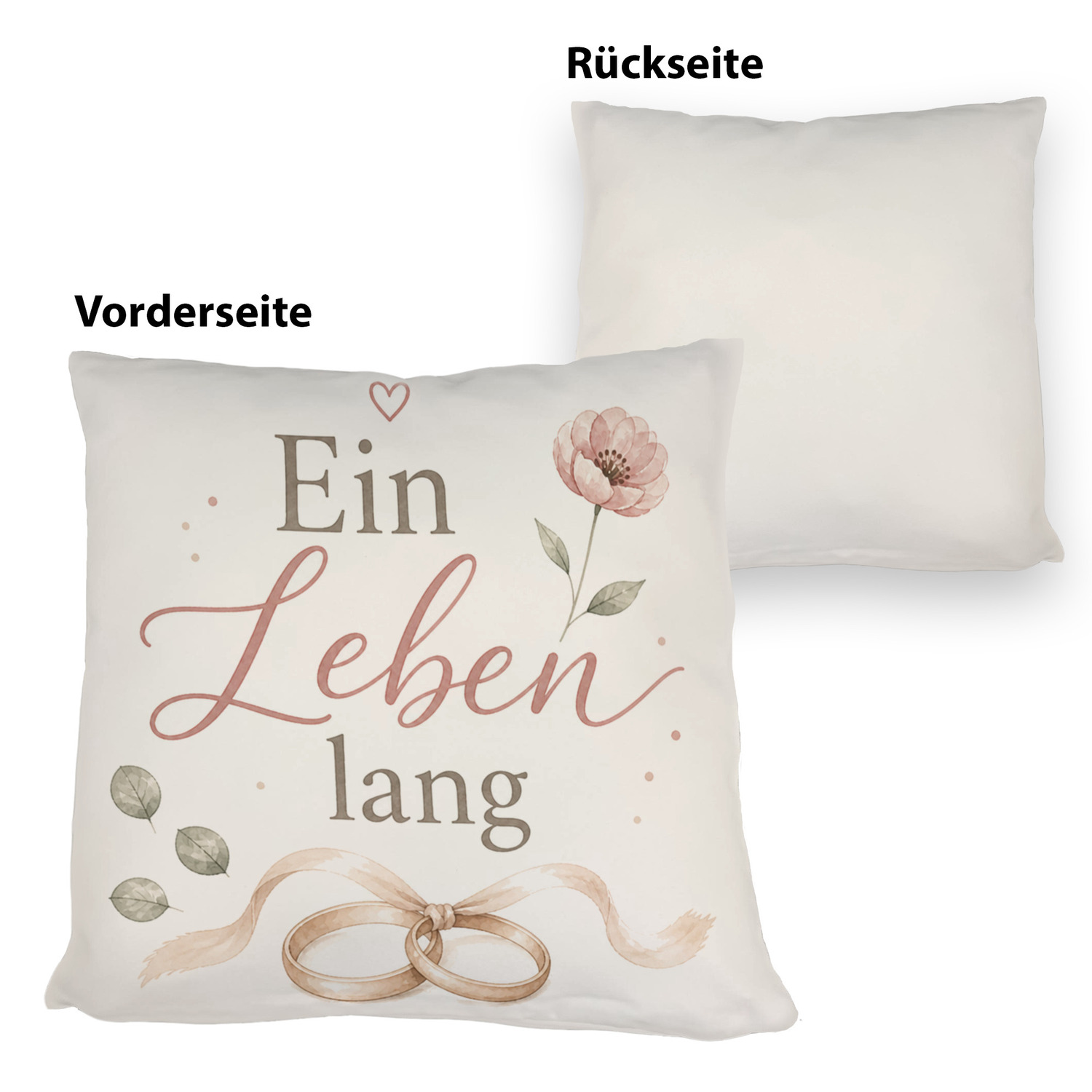 Kissen Ein Leben lang - Sofakissen im Hochzeitslook Dekokissen – Ansicht 3