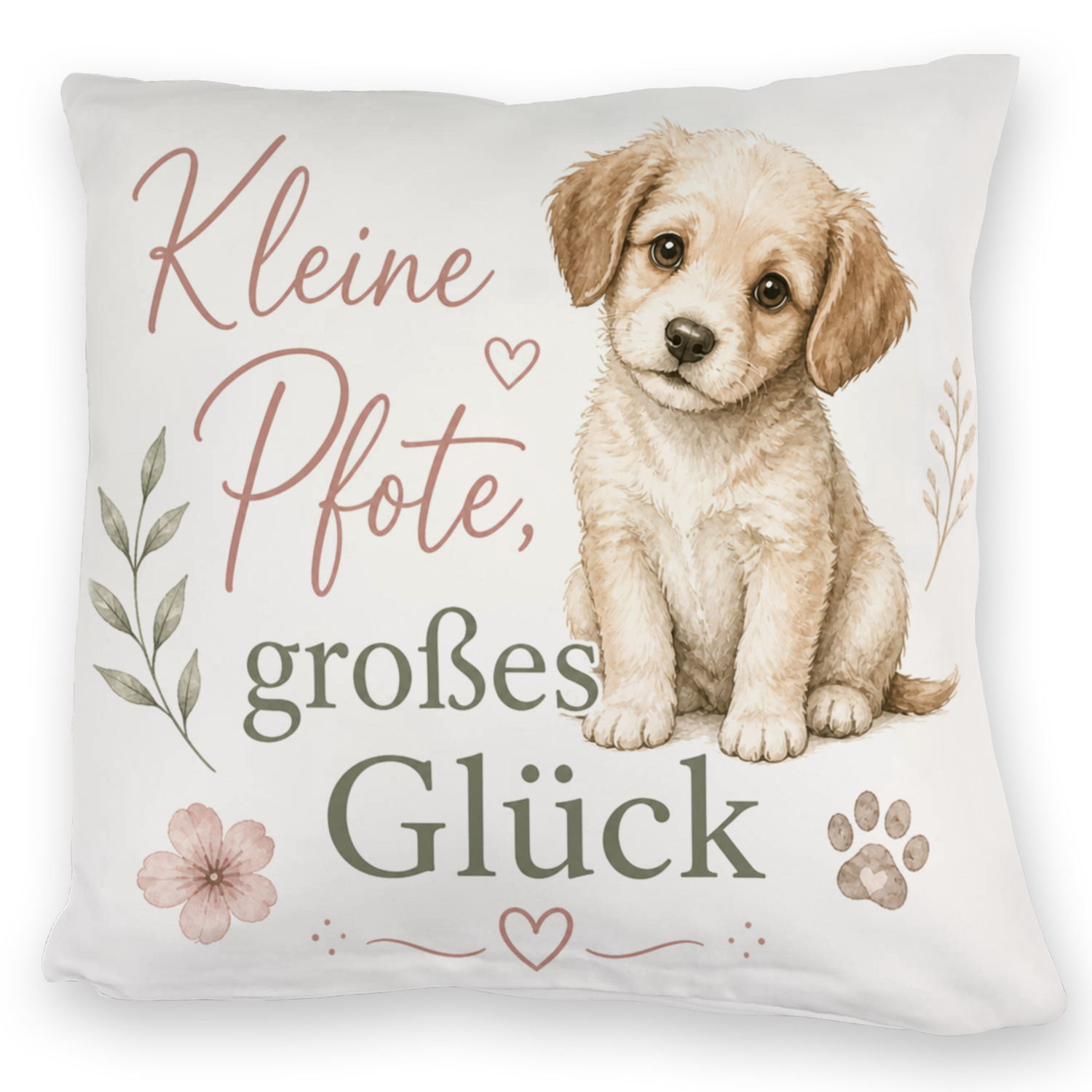 Kuschelkissen Kleine Pfote - Sofakissen mit Welpenmotiv