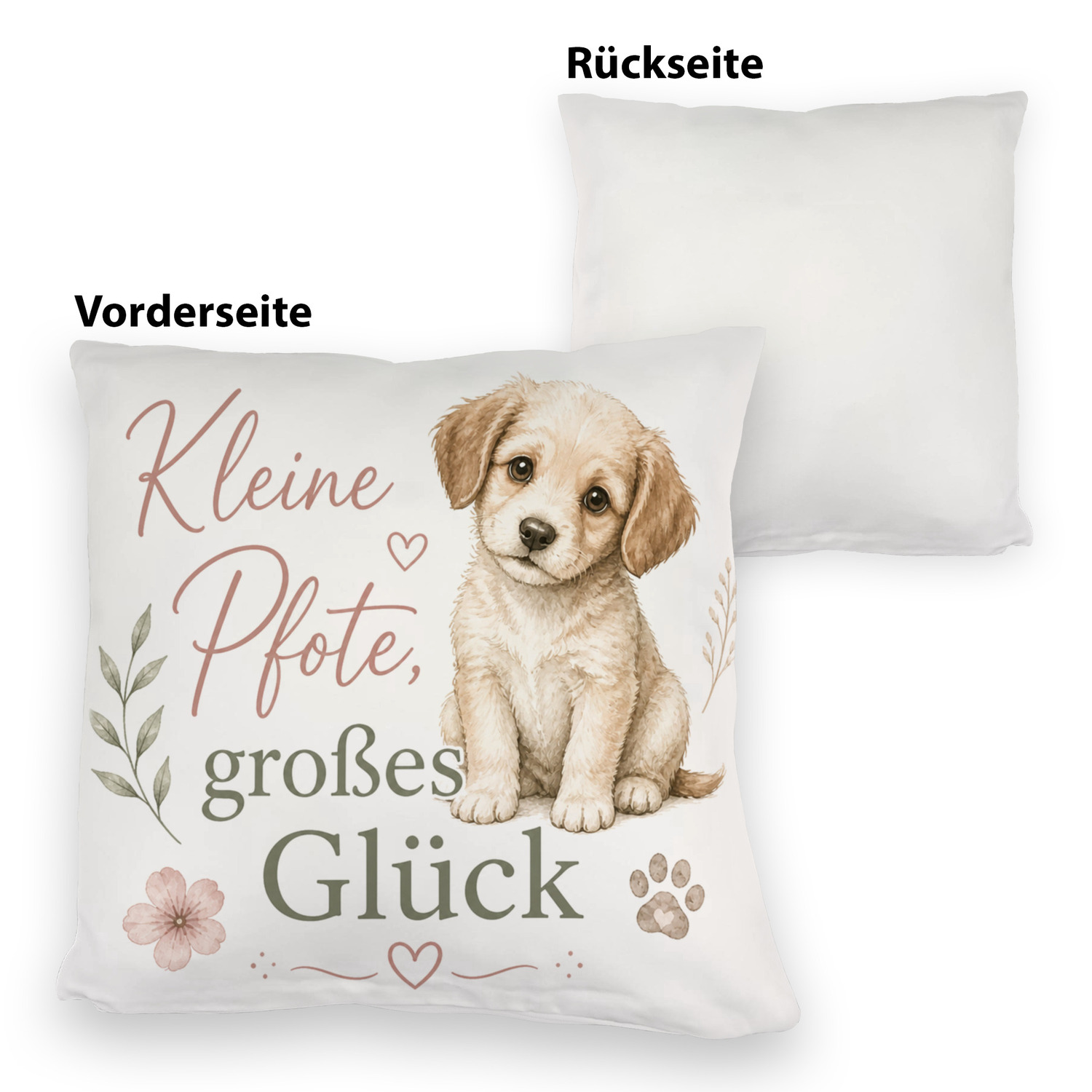 Kuschelkissen Kleine Pfote - Sofakissen mit Welpenmotiv – Ansicht 3
