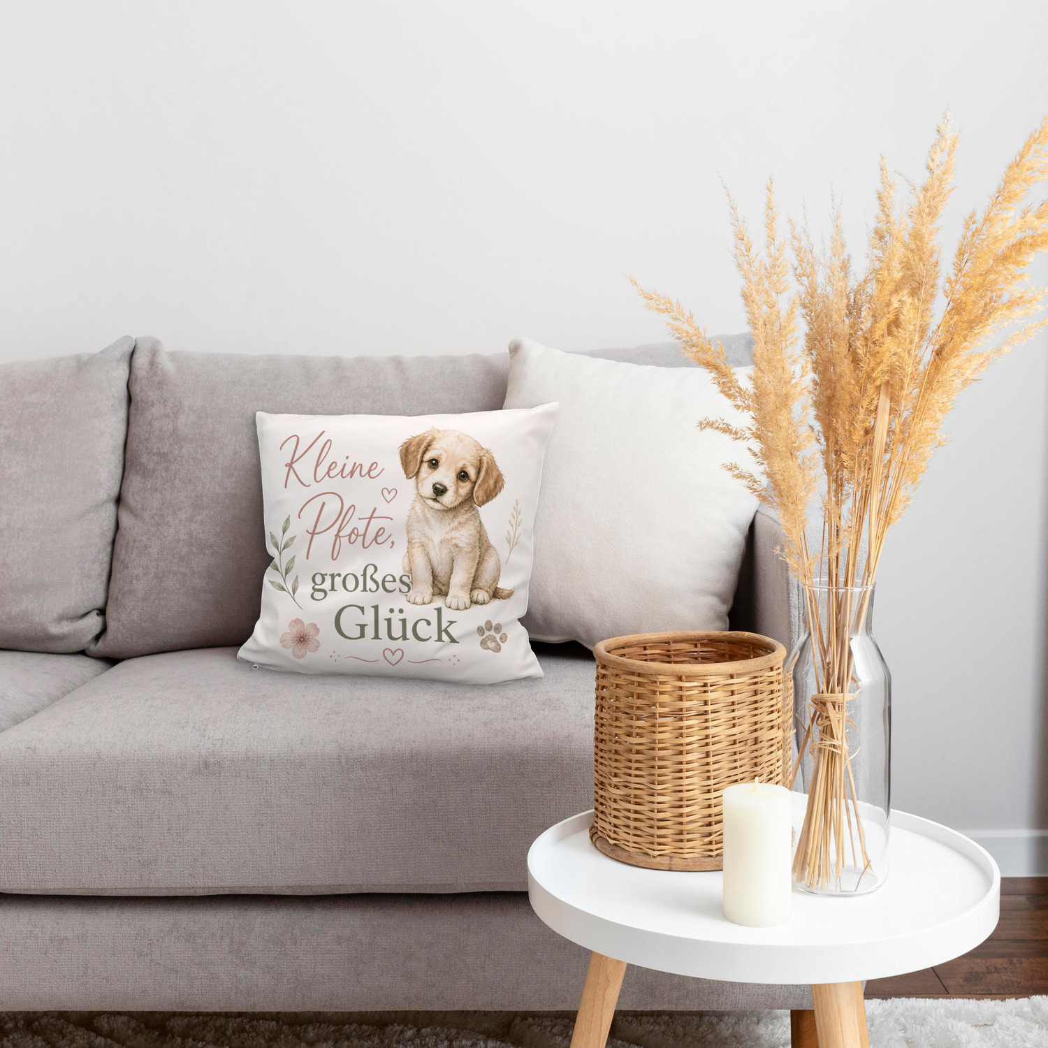 Kuschelkissen Kleine Pfote - Sofakissen mit Welpenmotiv – Ansicht 7