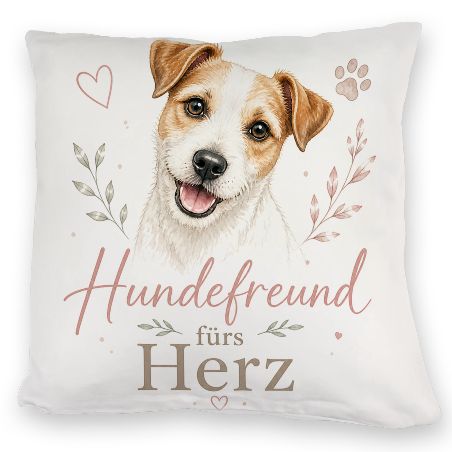 Kuschelkissen Hundefreund fürs Herz - Dekokissen mit Herzmotiv