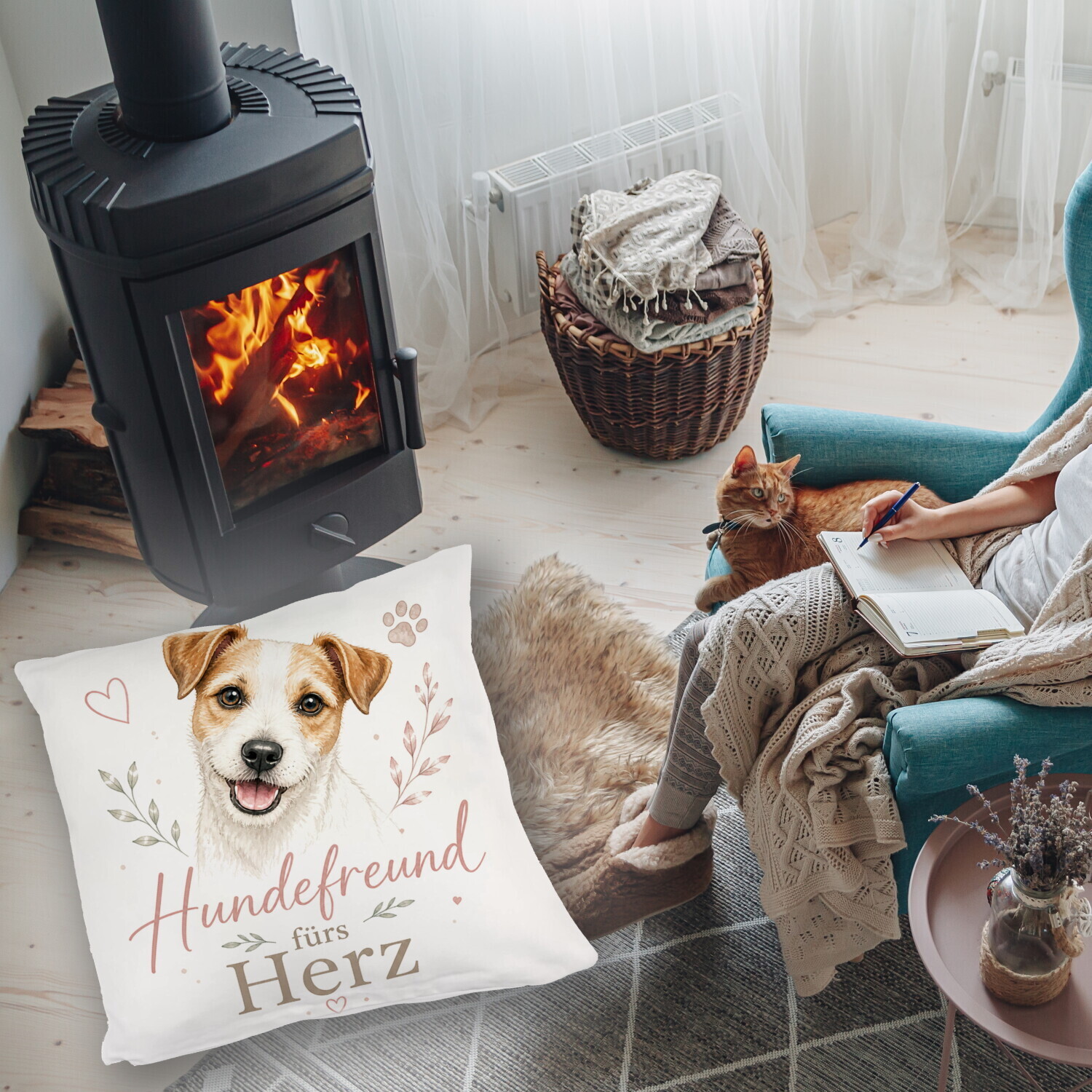 Kuschelkissen Hundefreund fürs Herz - Dekokissen mit Herzmotiv – Ansicht 5