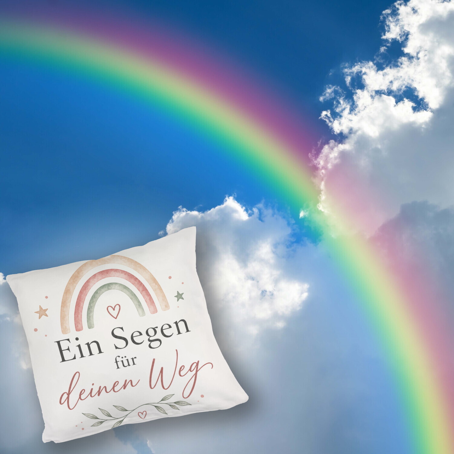 Kuschelkissen Ein Segen für deinen Weg - Regenbogen Dekokissen – Ansicht 5