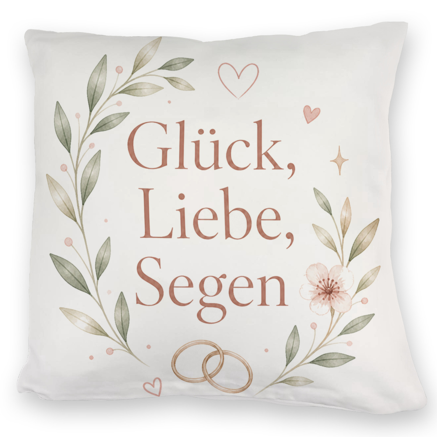 Kuschelkissen Glück - Dekokissen mit romantischem Hochzeitsmotiv