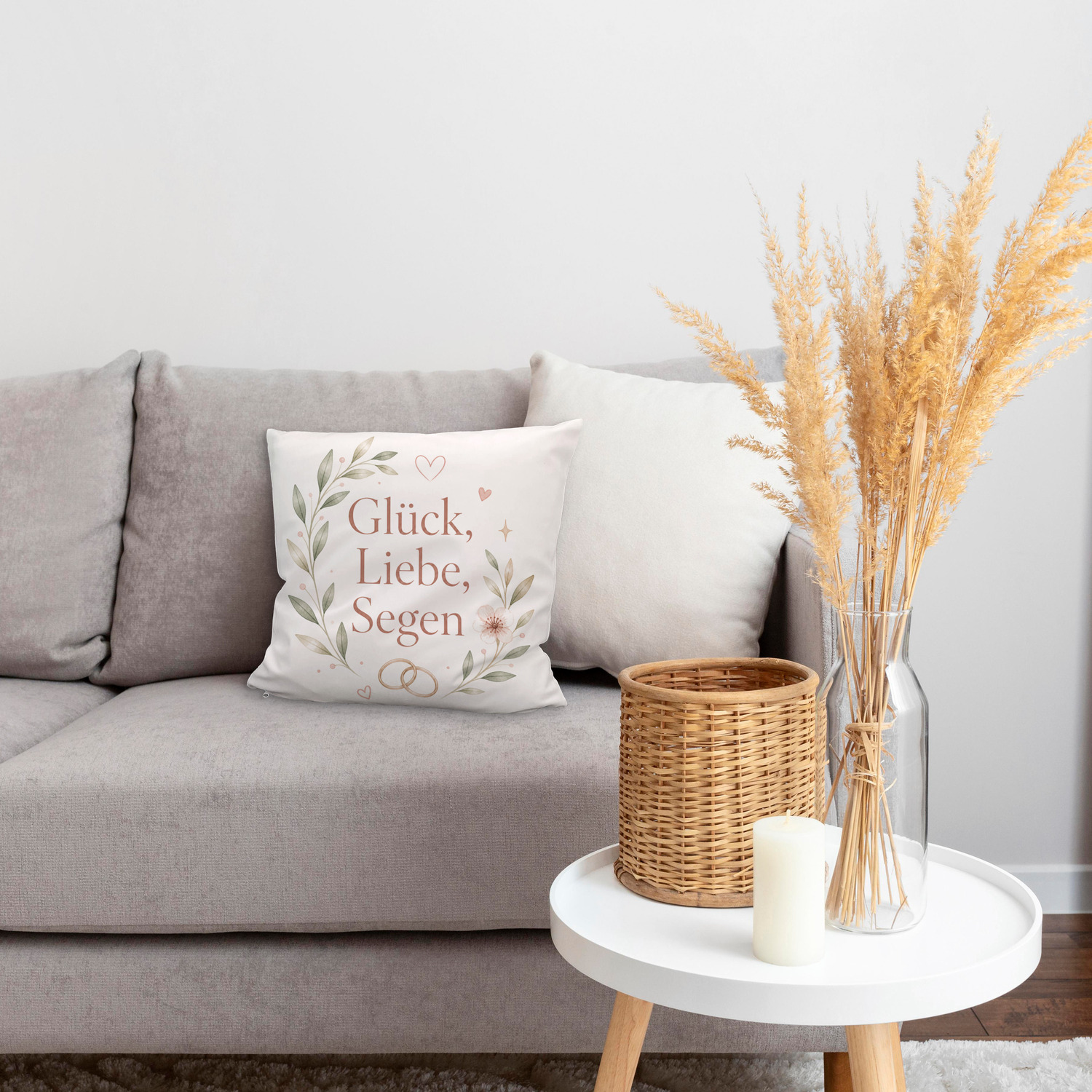Kuschelkissen Glück - Dekokissen mit romantischem Hochzeitsmotiv – Ansicht 7