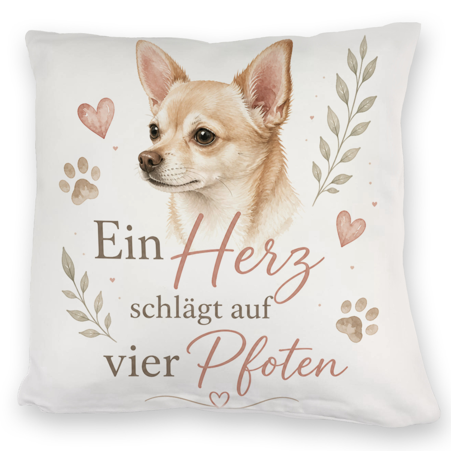 Kuschelkissen Ein Herz schlägt auf vier Pfoten - Chihuahua