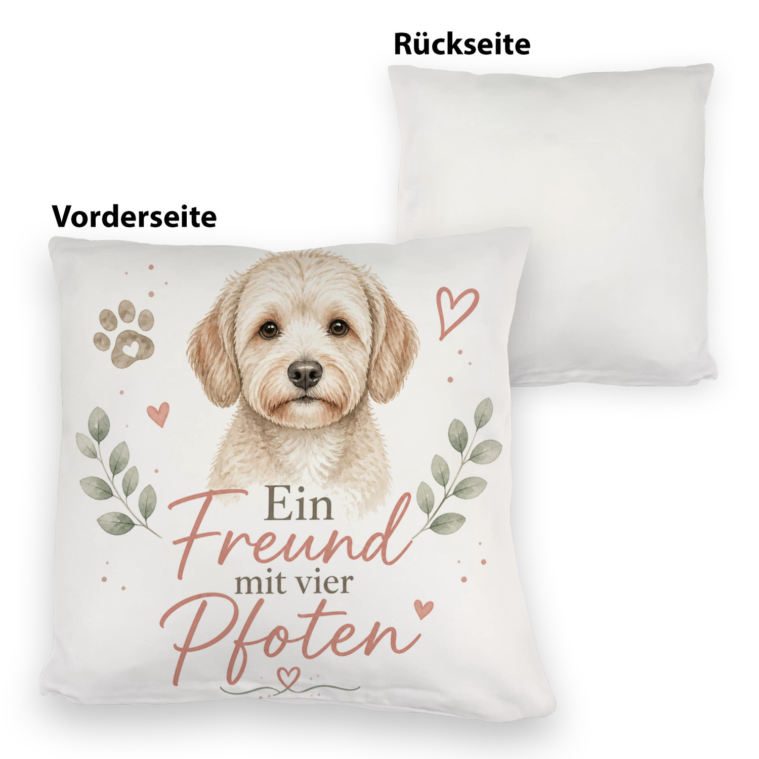 Kuschelkissen Ein Freund mit vier Pfoten - Hundespruch – Ansicht 3