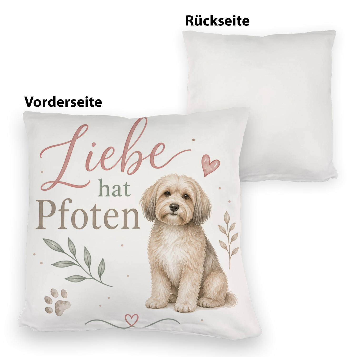 Kuschelkissen Liebe hat Pfoten - Sofakissen mit Herzmotiv – Ansicht 3