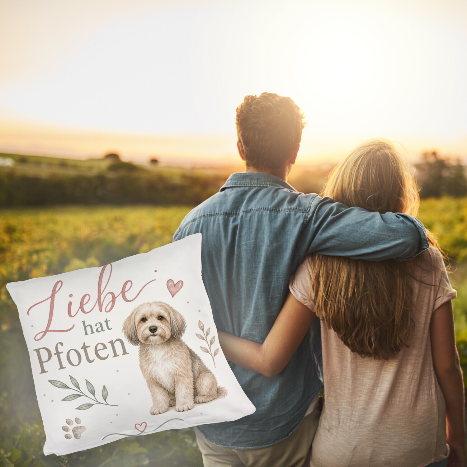 Kuschelkissen Liebe hat Pfoten - Sofakissen mit Herzmotiv – Ansicht 5