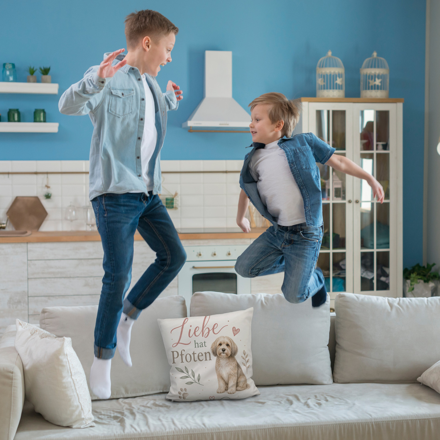 Kuschelkissen Liebe hat Pfoten - Sofakissen mit Herzmotiv – Ansicht 6