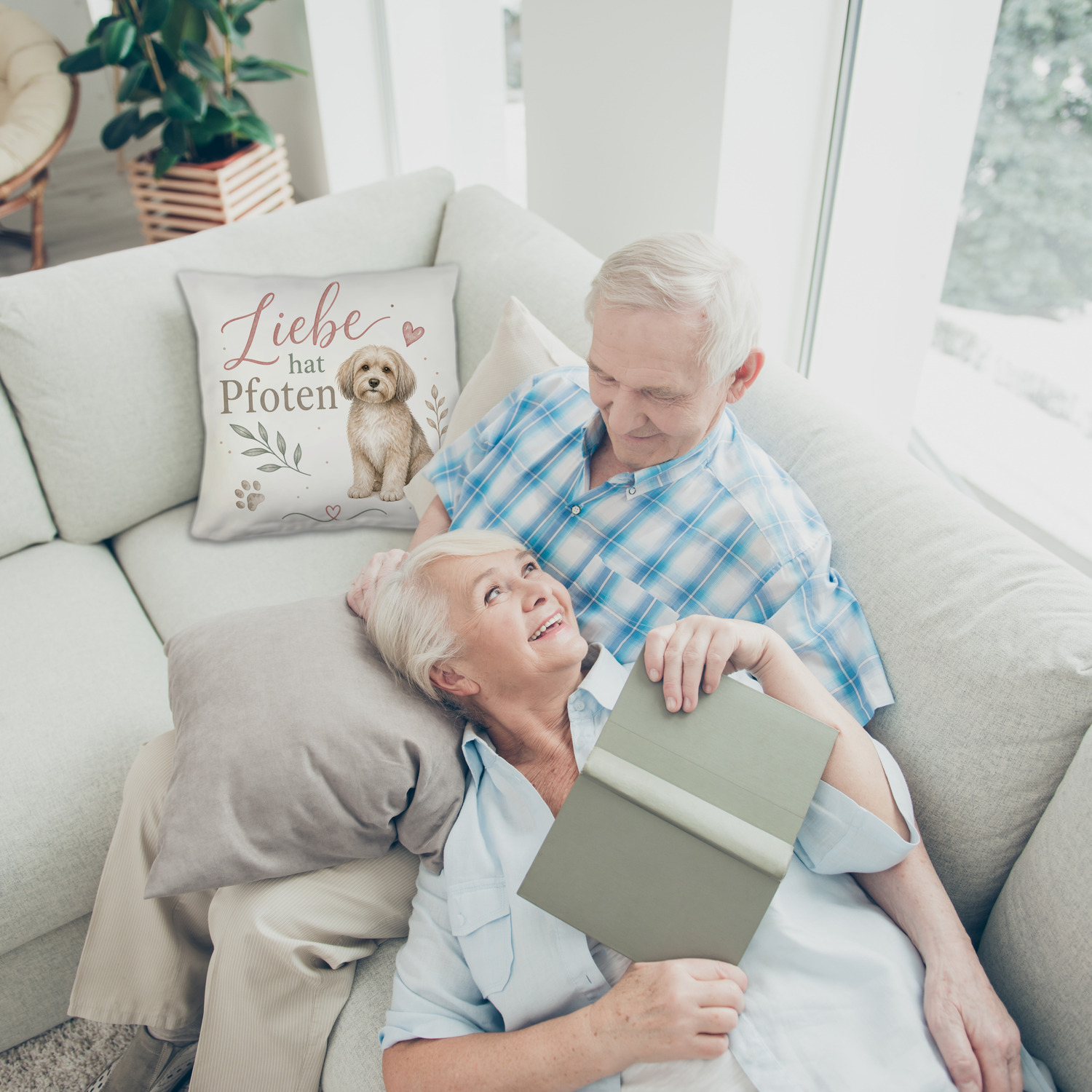 Kuschelkissen Liebe hat Pfoten - Sofakissen mit Herzmotiv – Ansicht 8