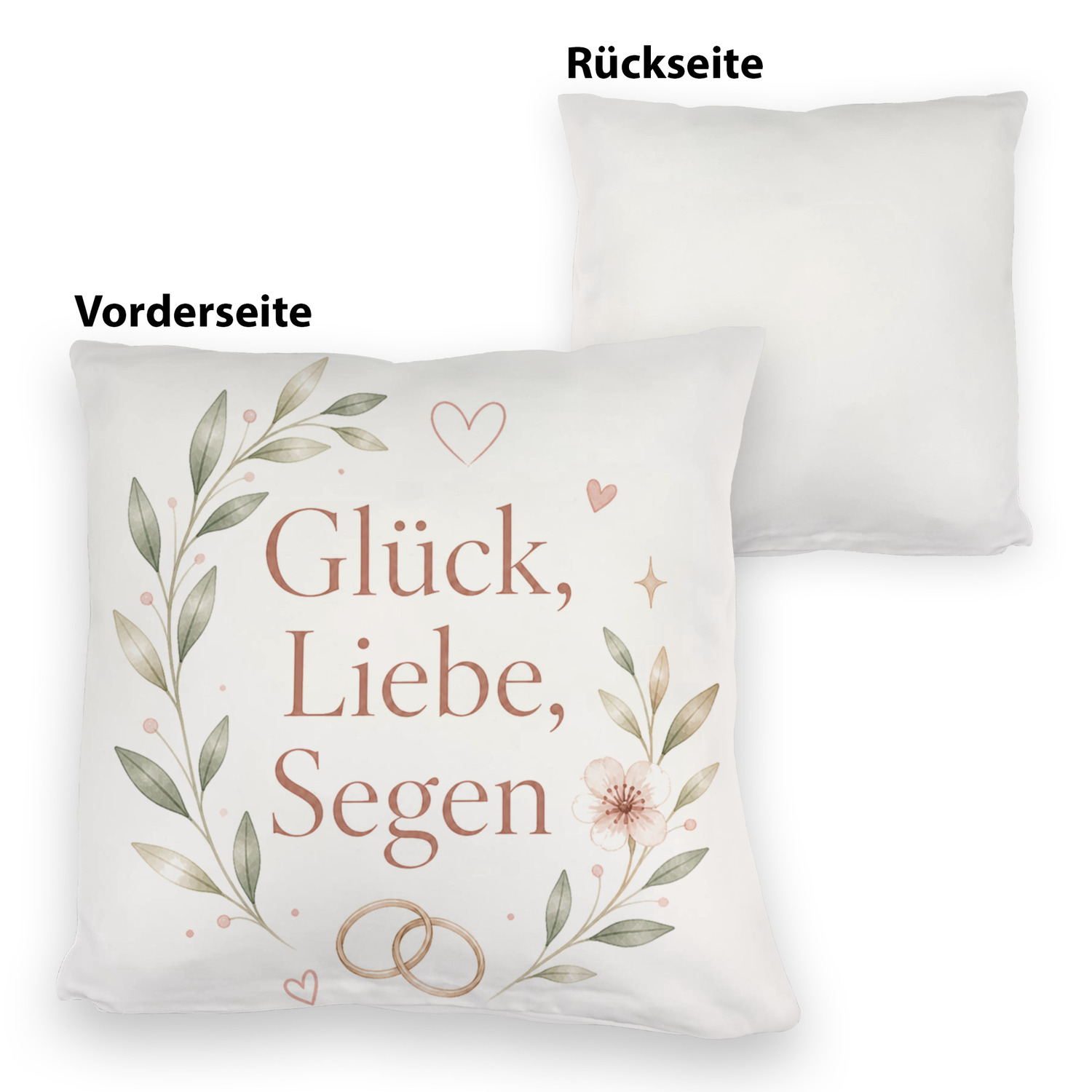 Kuschelkissen Glück - Dekokissen mit romantischem Hochzeitsmotiv – Ansicht 3