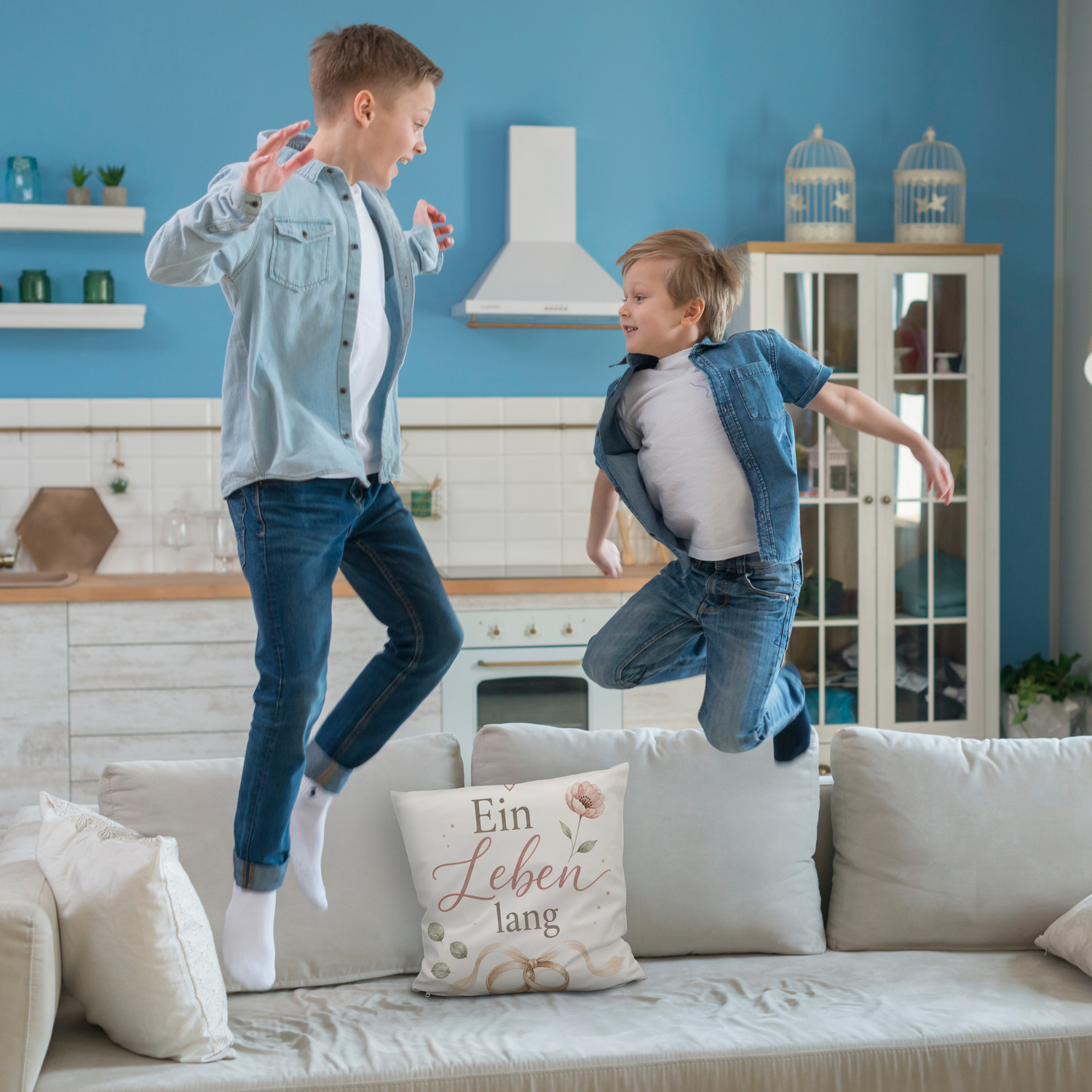 Kuschelkissen Ein Leben lang - Dekokissen mit Herz und Ringen – Ansicht 6
