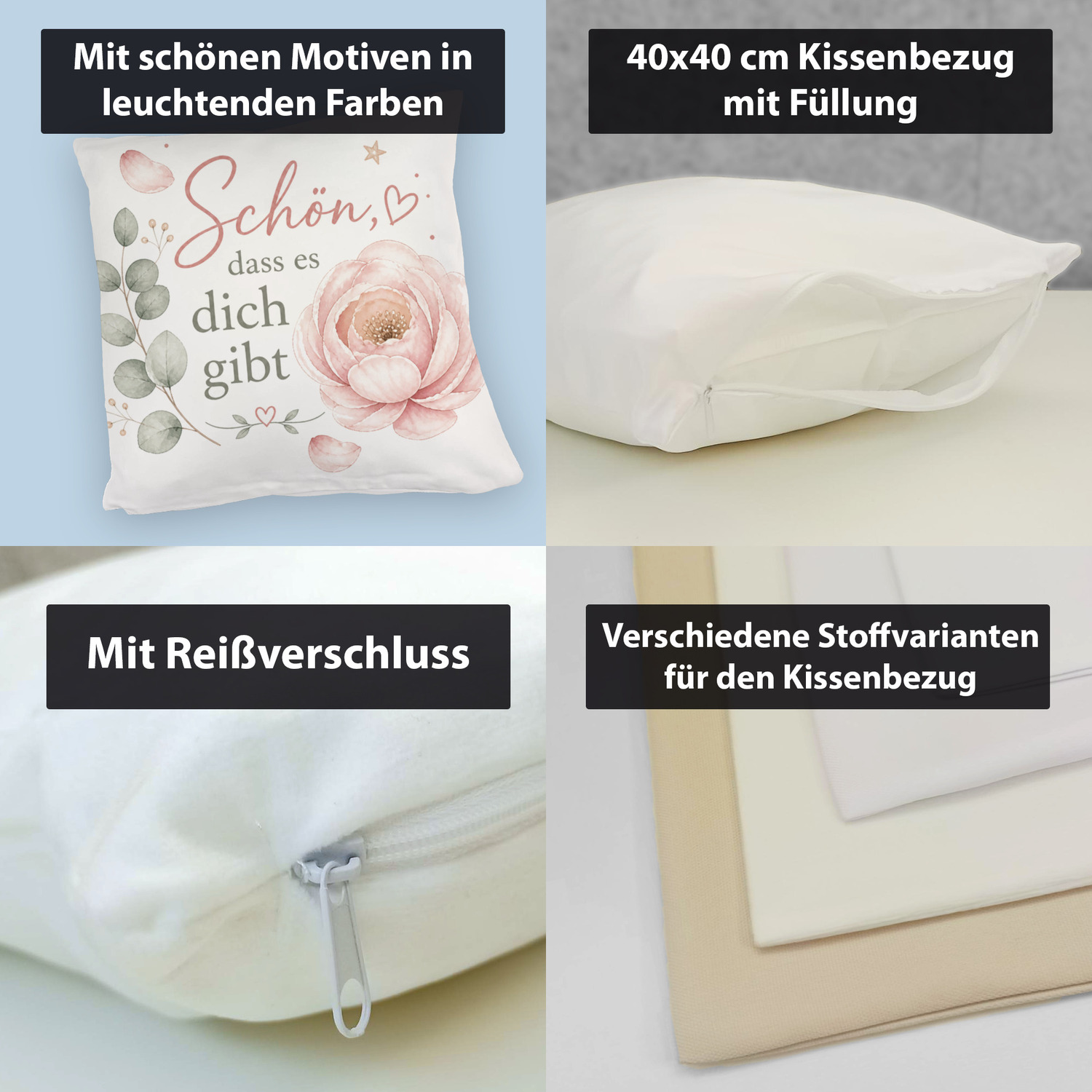 Kuschelkissen Schön - Sofakissen in sanften Pastellfarben – Ansicht 4