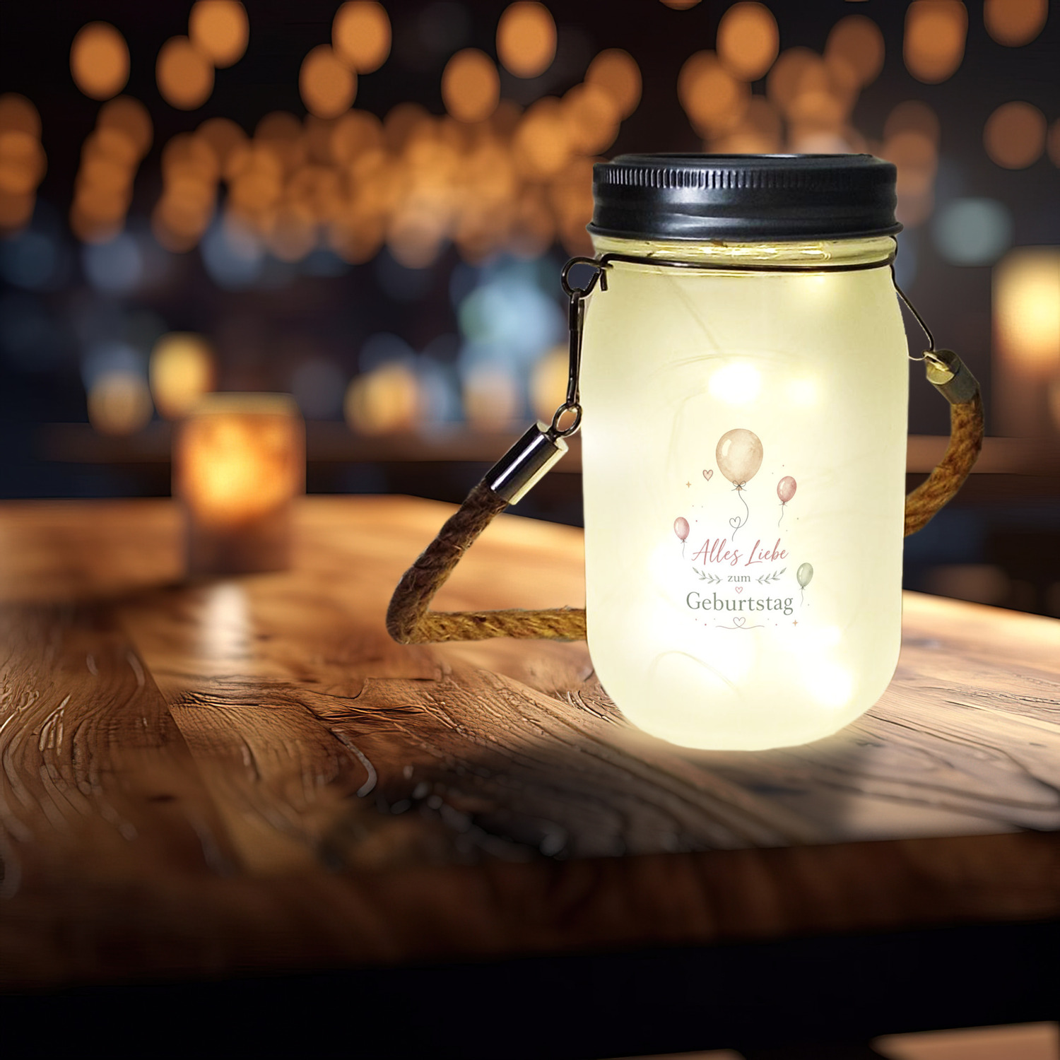 Solarlicht Alles Liebe zum Geburtstag - Solarlampe mit Herzen – Ansicht 7