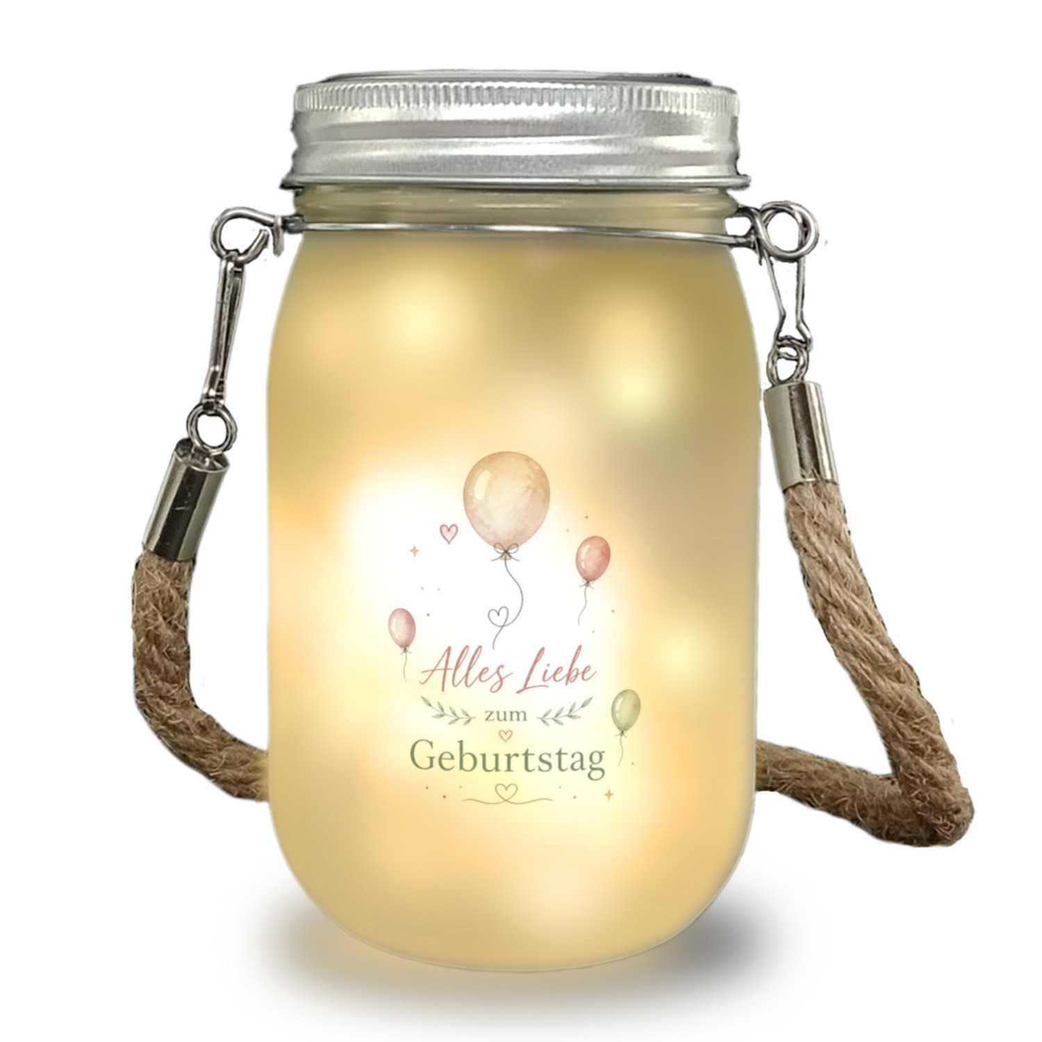 Solarlicht Alles Liebe zum Geburtstag - Solarlampe mit Herzen