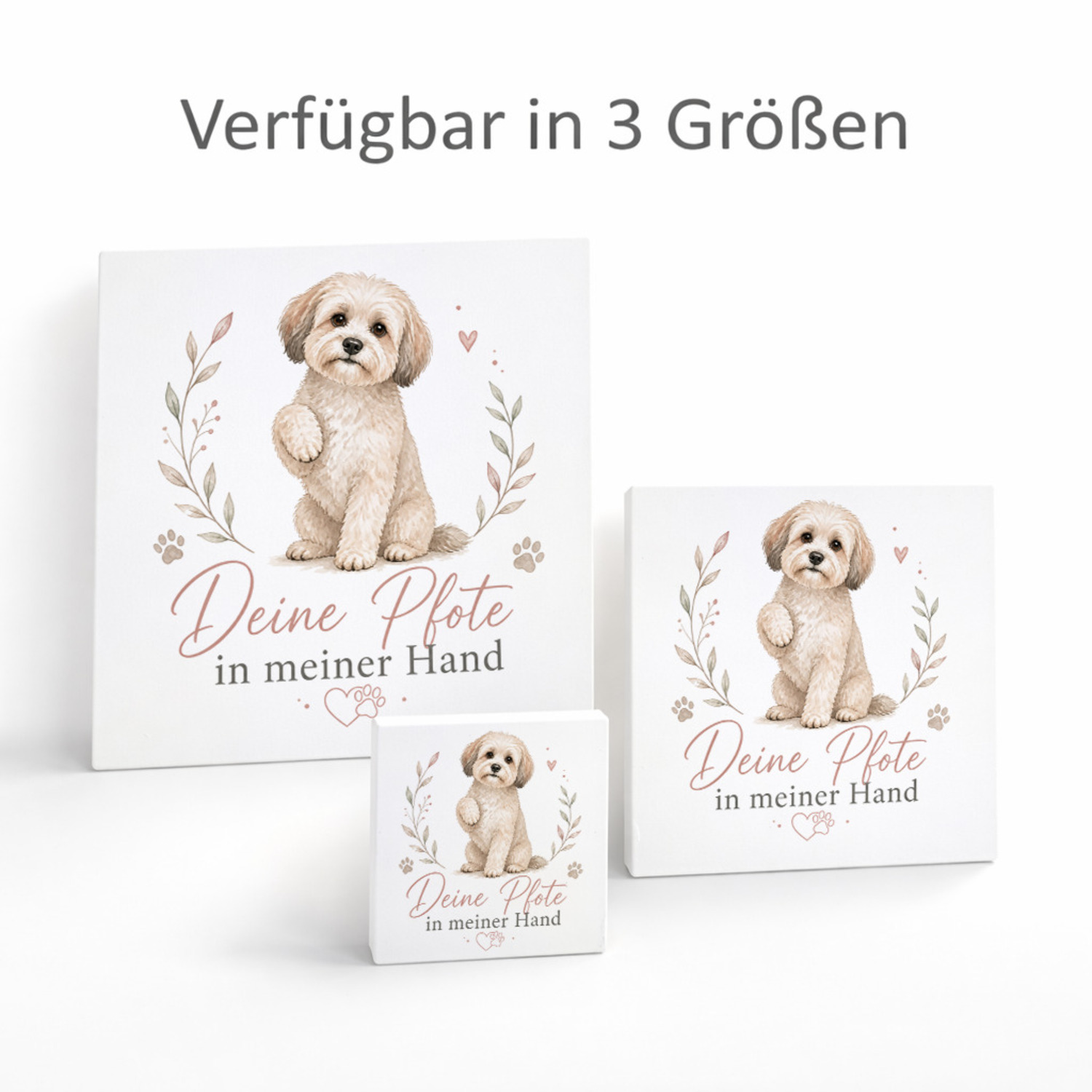 Holzbild in 10x10 cm Hundespruch - Tierliebe im zarten -Stil – Ansicht 8