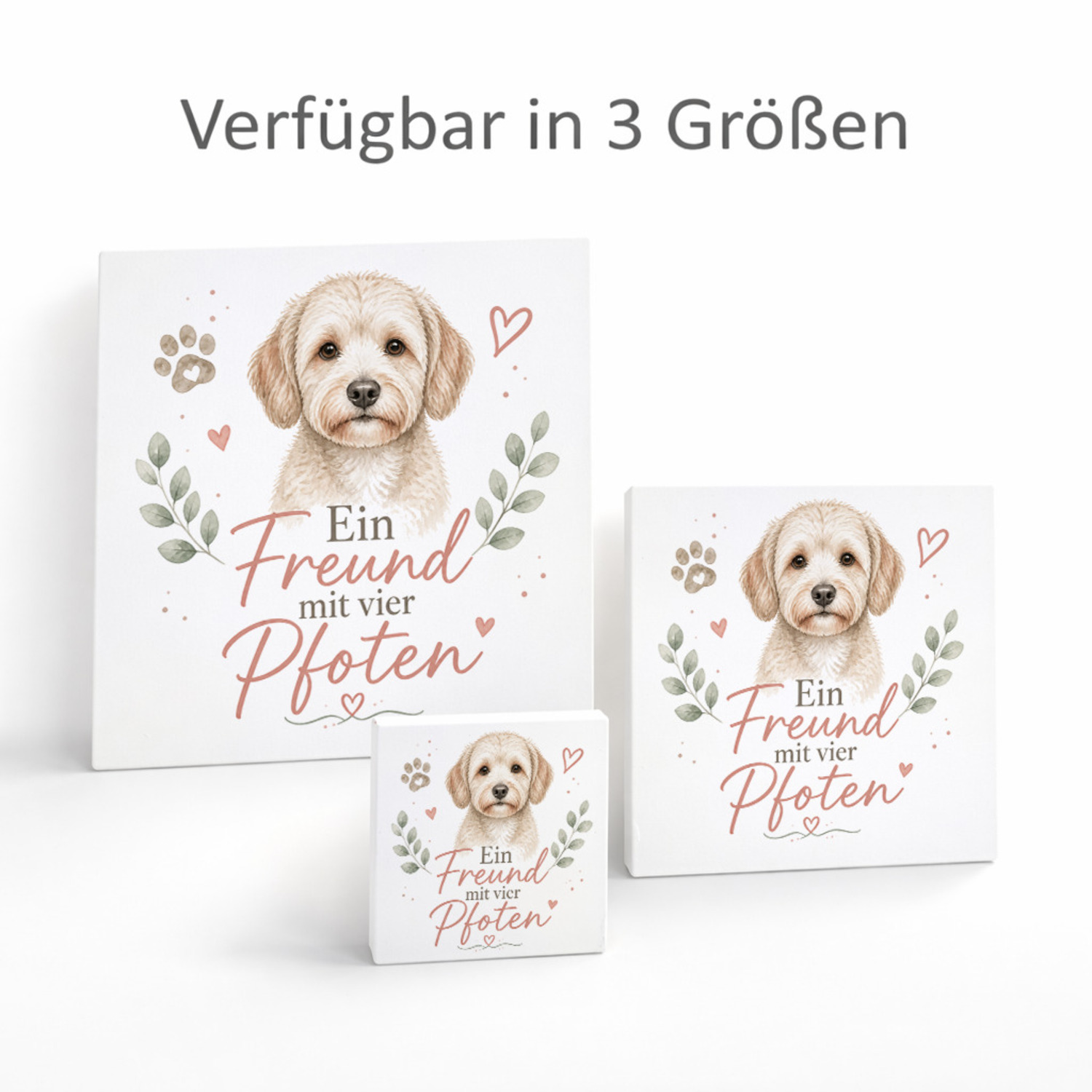Holzbild in 10x10 cm Ein Freund mit vier Pfoten - Hundespruch – Ansicht 8