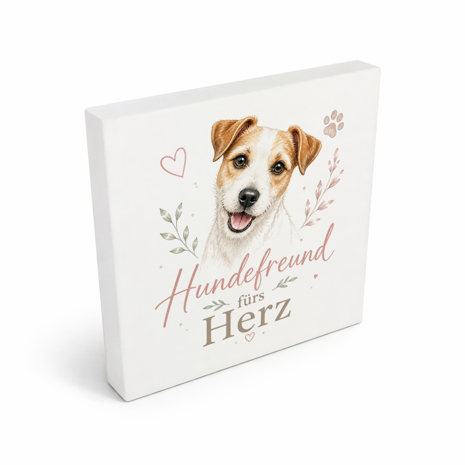 Holzbild in 10x10 cm Hundefreund fürs Herz - Hundefreunde