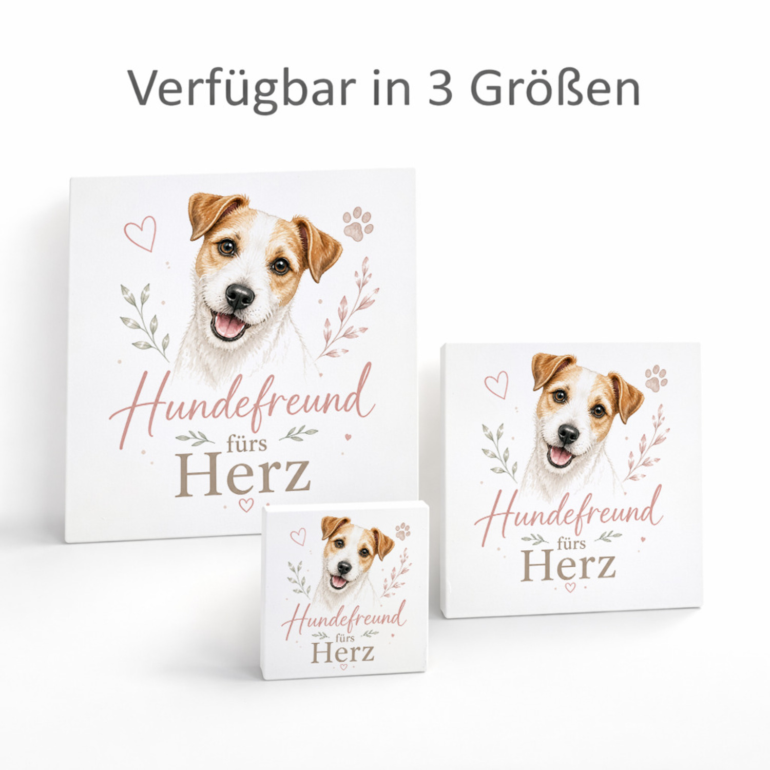 Holzbild in 10x10 cm Hundefreund fürs Herz - Hundefreunde – Ansicht 8