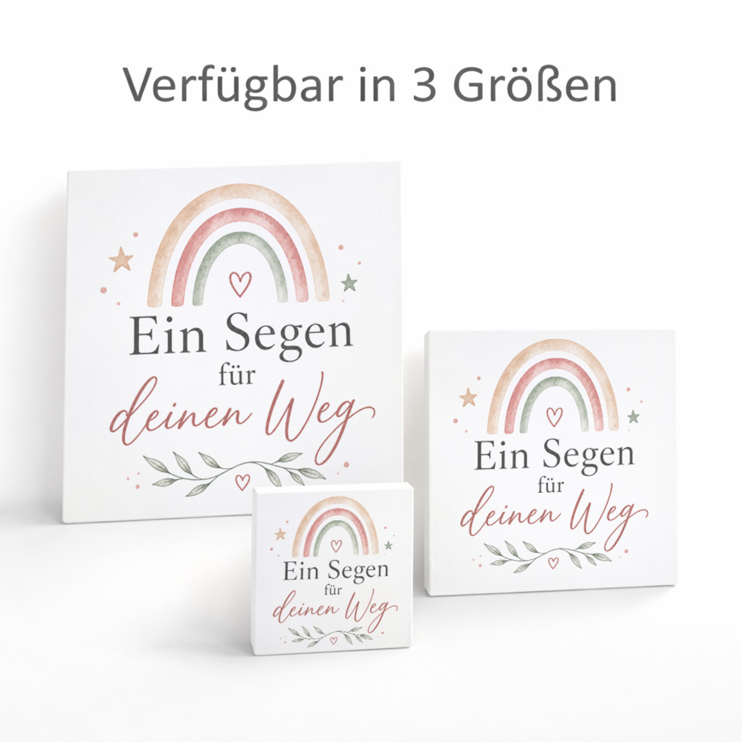 Holzbild in 10x10 cm Ein Segen für deinen Weg - Regenbogen – Ansicht 8