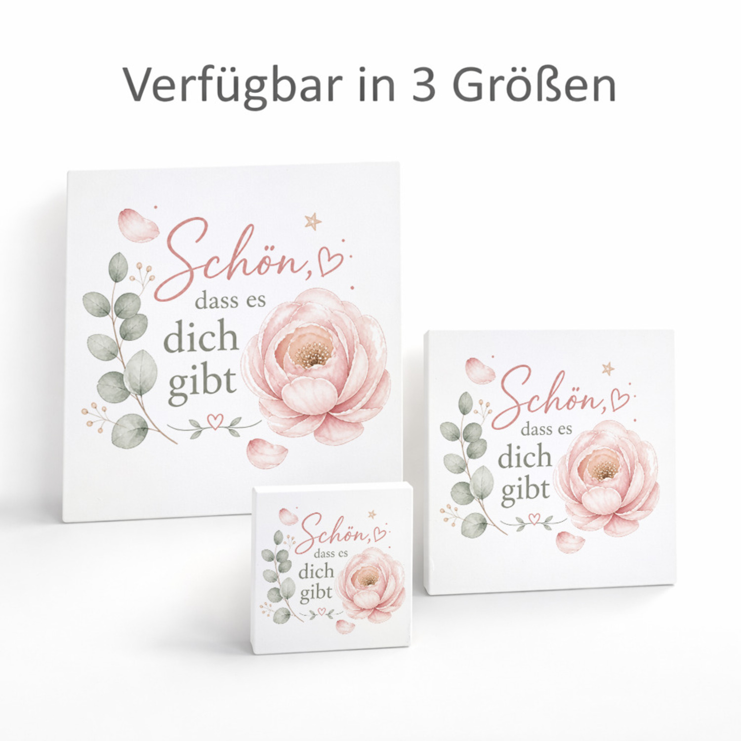 Holzbild in 10x10 cm Schön - florale Holzdeko in Pastell – Ansicht 8