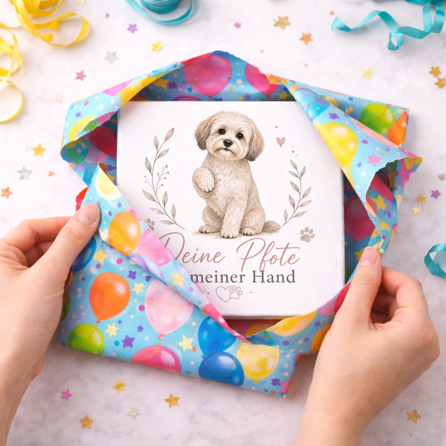 Holzbild in 15x15 cm Hundespruch - Hundefreunde Holzdeko – Ansicht 5
