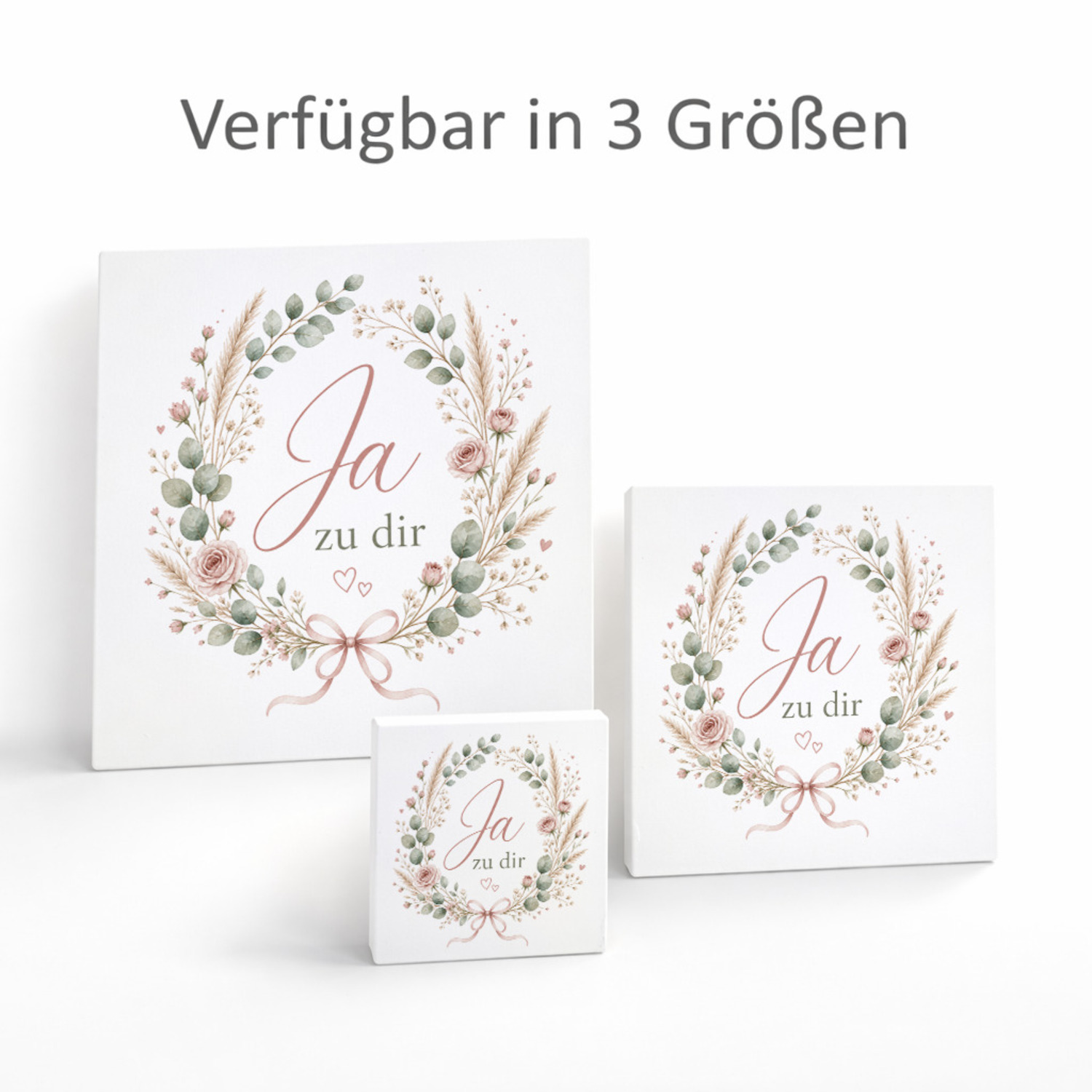 Holzbild in 15x15 cm Ja zu dir - in sanften Pastellfarben – Ansicht 8