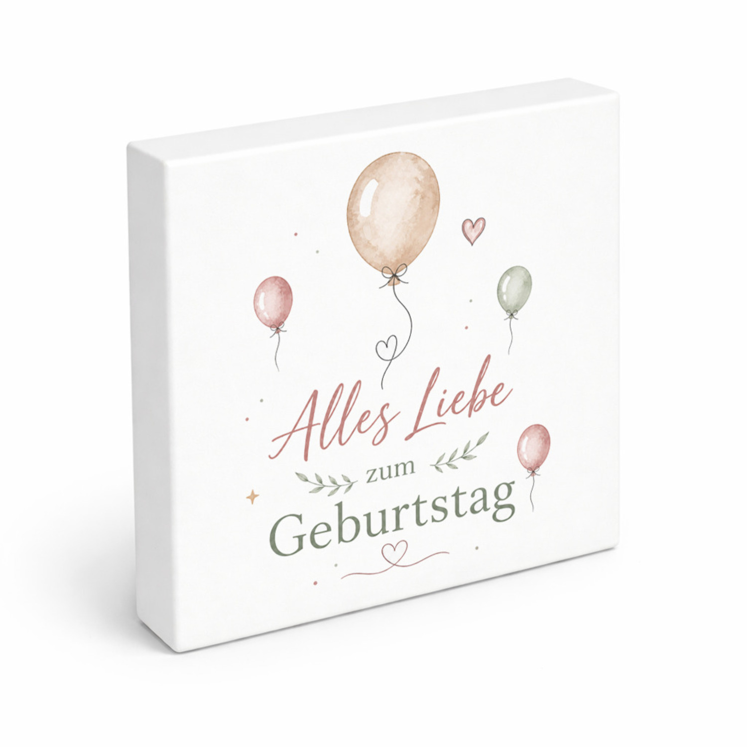 Holzbild in 15x15 cm Alles Liebe zum Geburtstag - Ballons