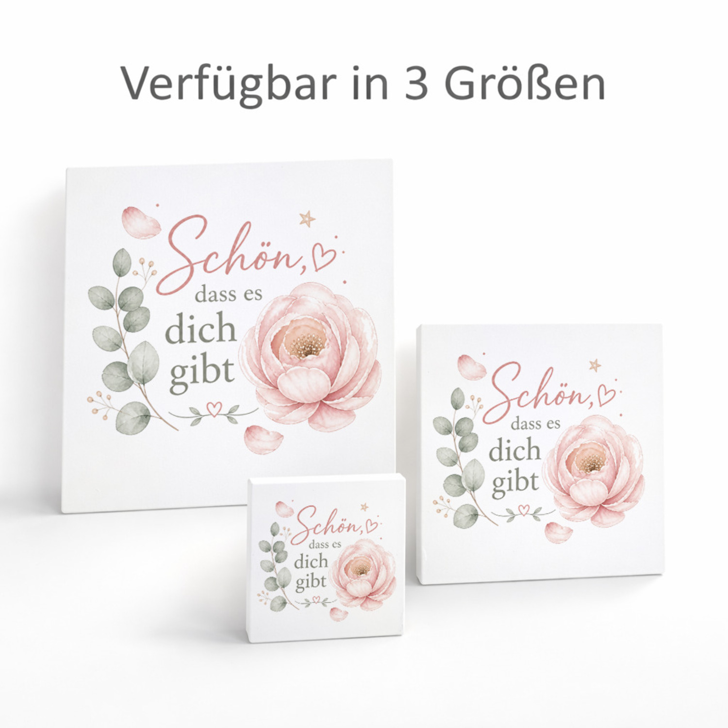 Holzbild in 15x15 cm Schön - Holzdeko mit Blumenspruch – Ansicht 8