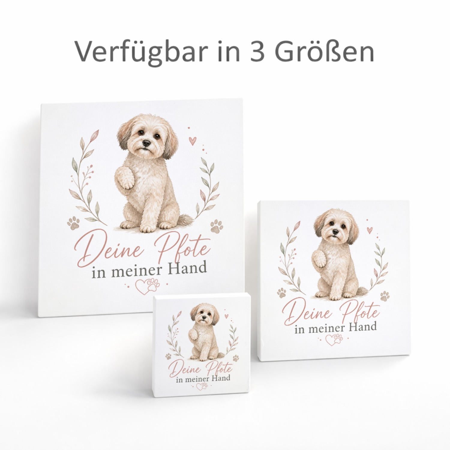 Holzbild in 15x15 cm Hundespruch - Hundefreunde Holzdeko – Ansicht 8